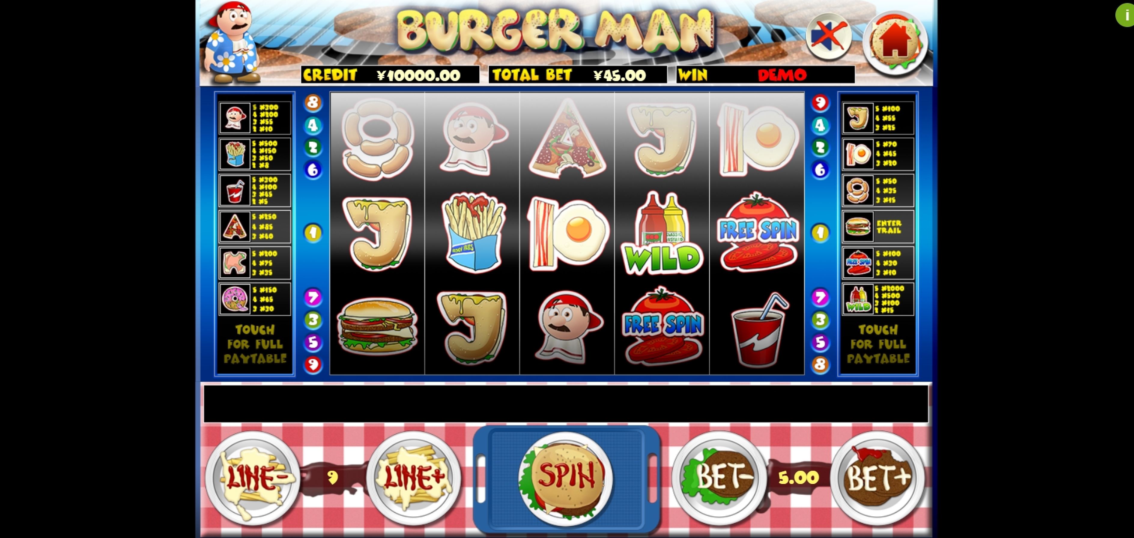Reels in Burgerman Slot Game by Slot Factory