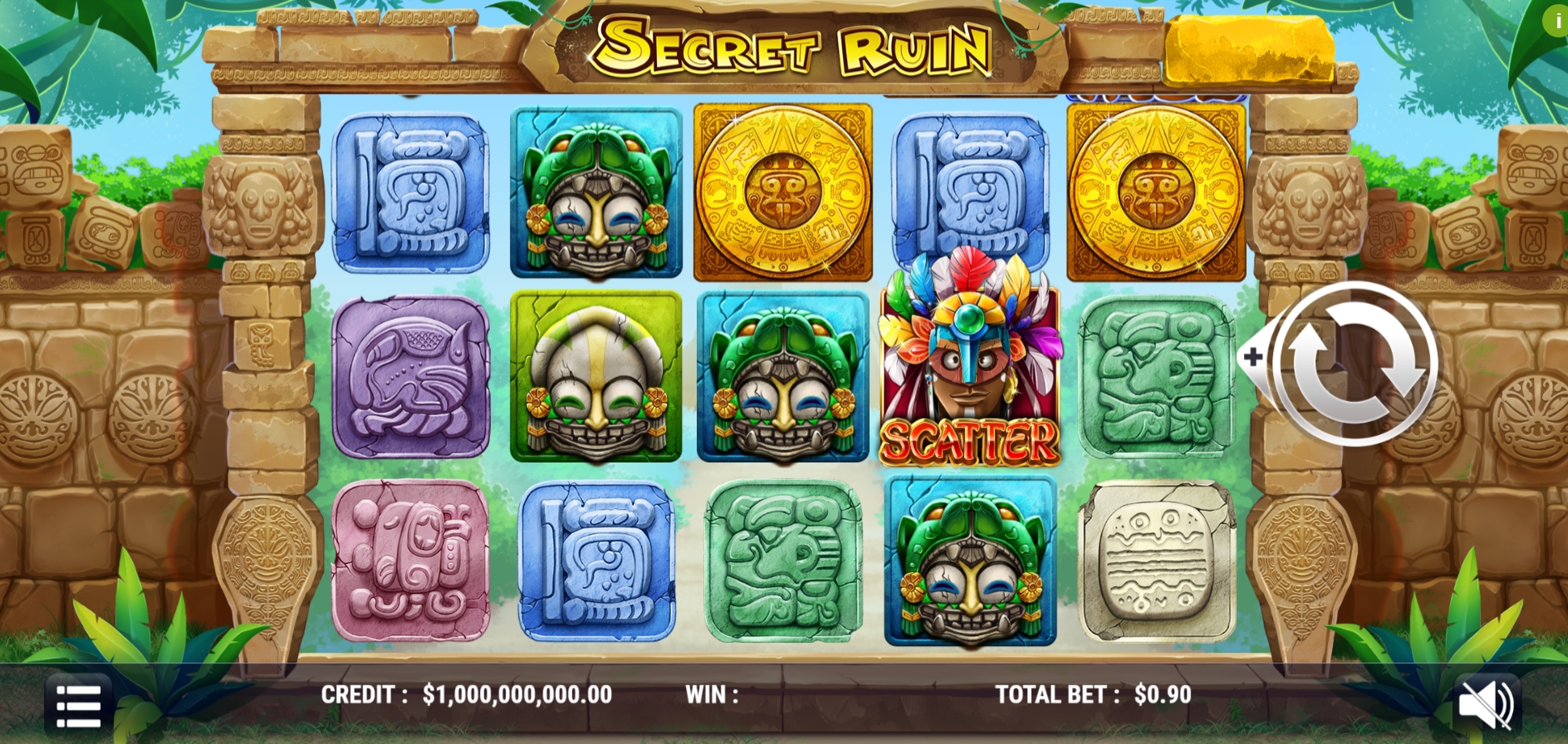 Reels in Secret Ruin Slot Game by Slot Factory