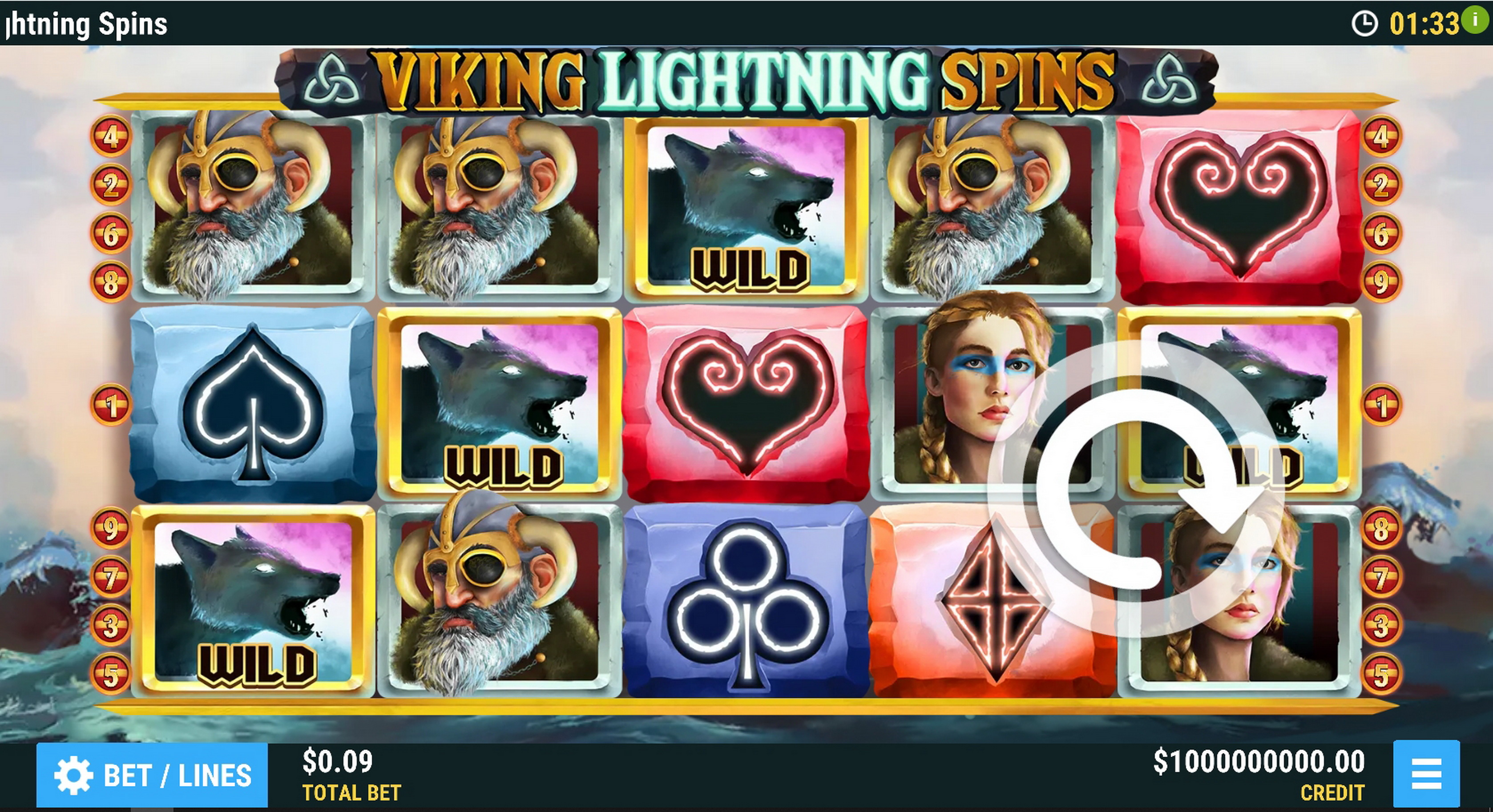 Reels in Viking Lightning Spins Slot Game by Slot Factory