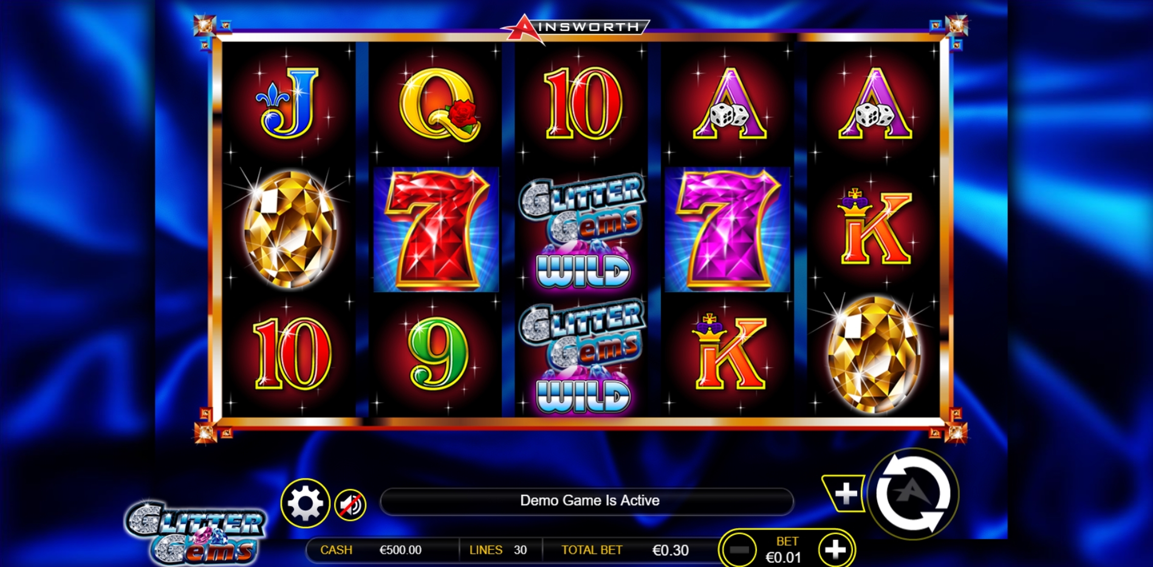 Reels in Glitter Gems Slot Game by Ainsworth Gaming Technology