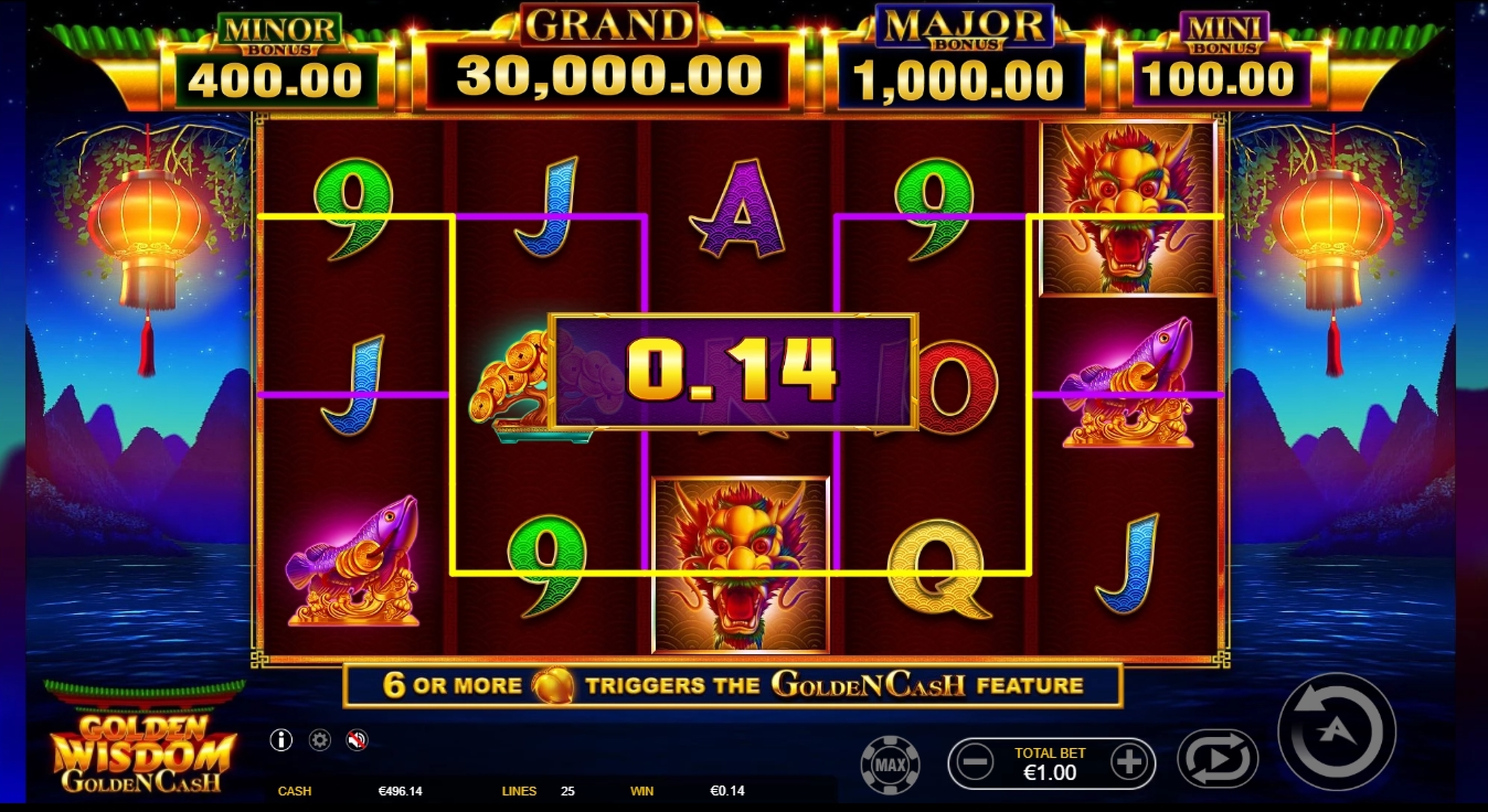 Win Money in Golden Wisdom Free Slot Game by Ainsworth Gaming Technology