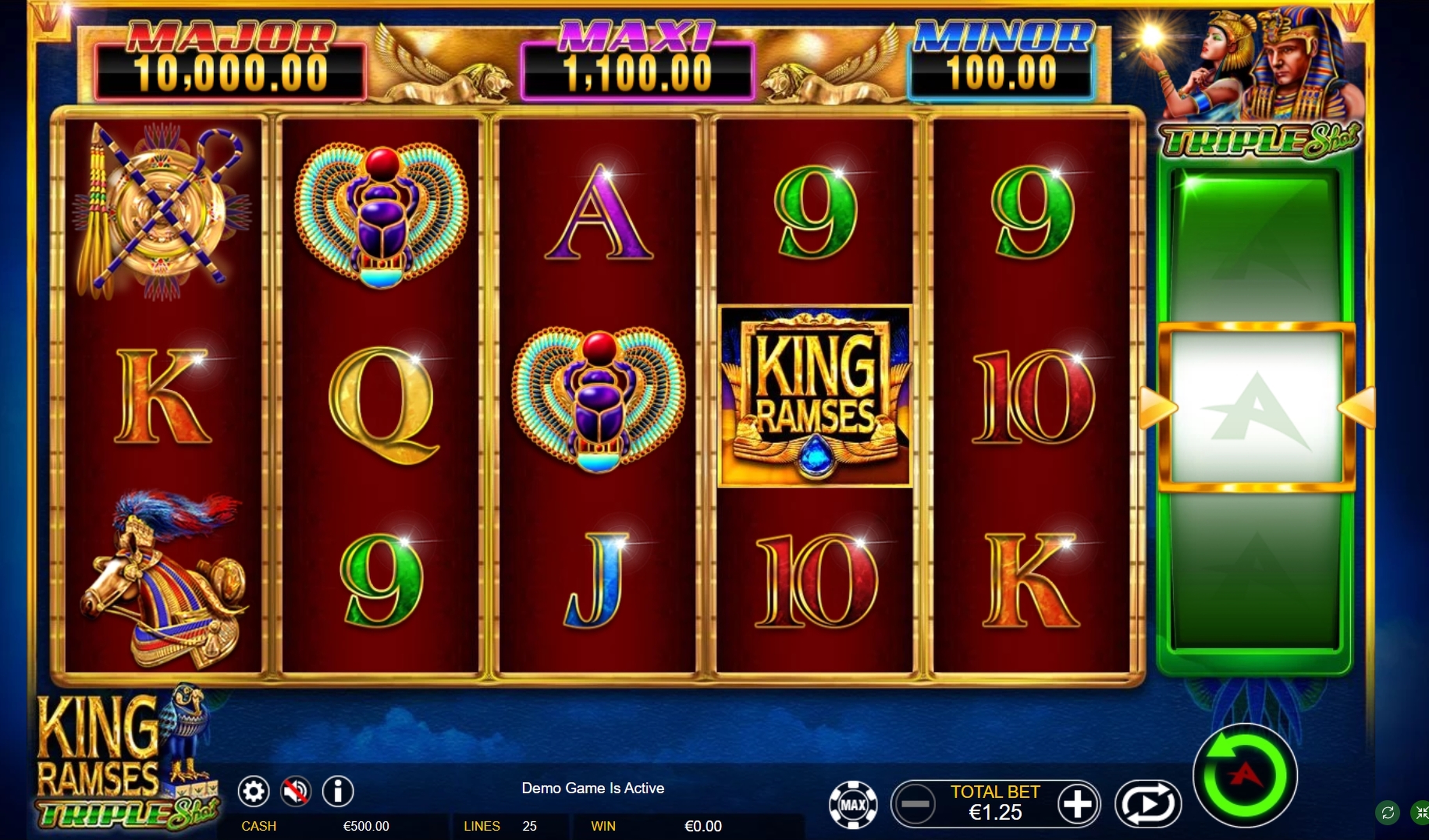 Reels in King Ramses Slot Game by Ainsworth Gaming Technology