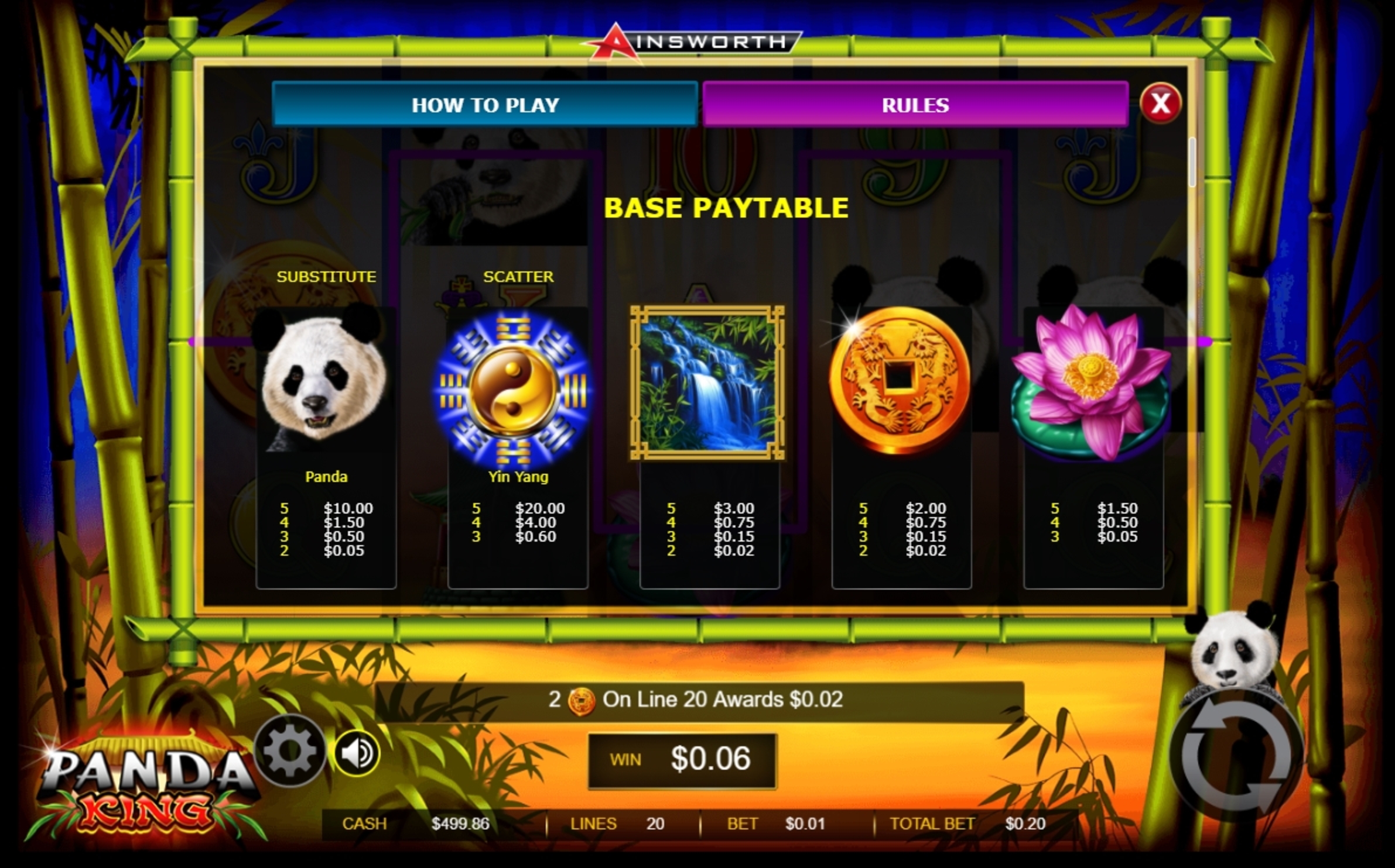 Info of Panda King Slot Game by Ainsworth Gaming Technology