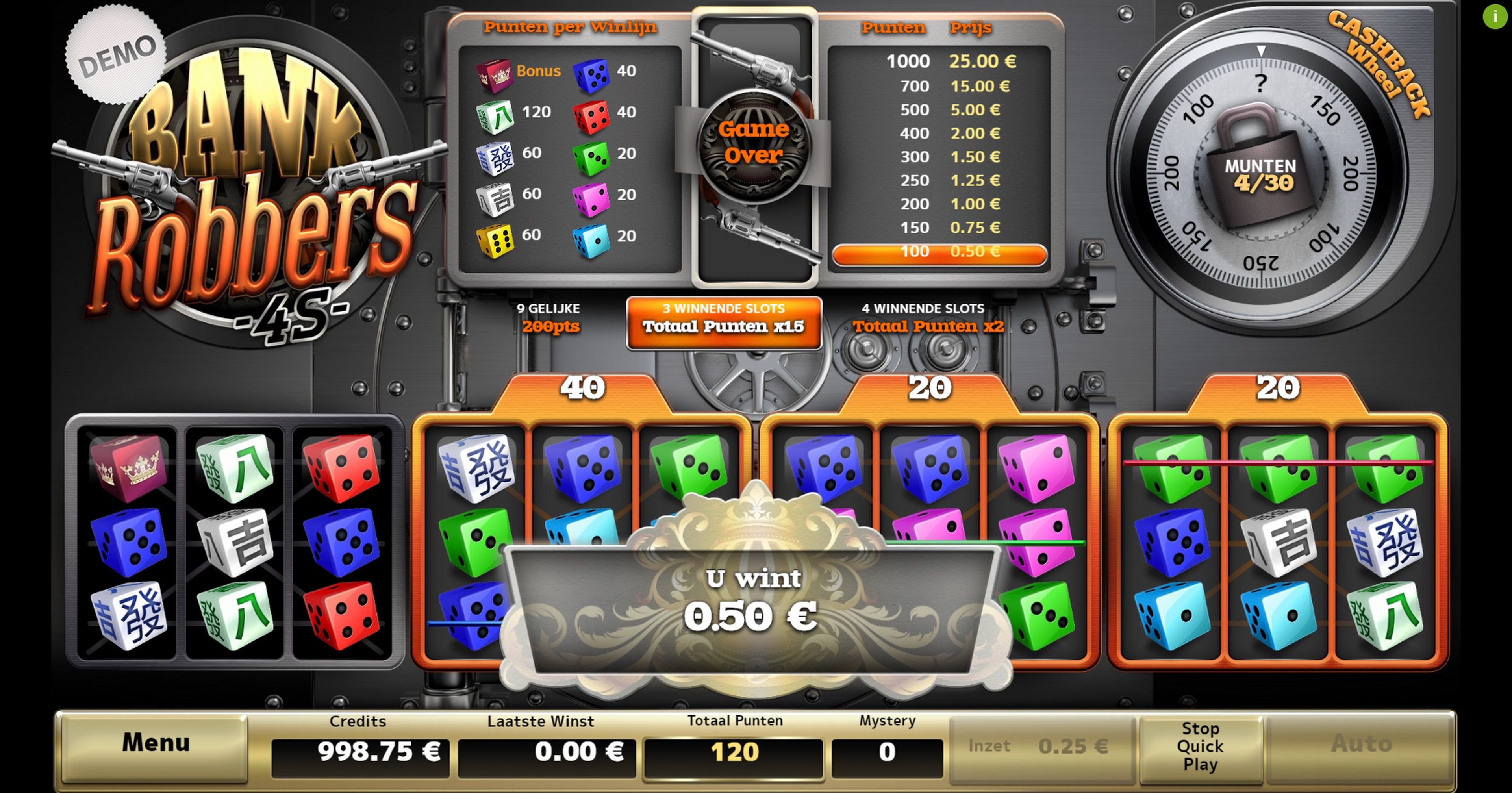 Win Money in Bank Robbers 3S Free Slot Game by Air Dice