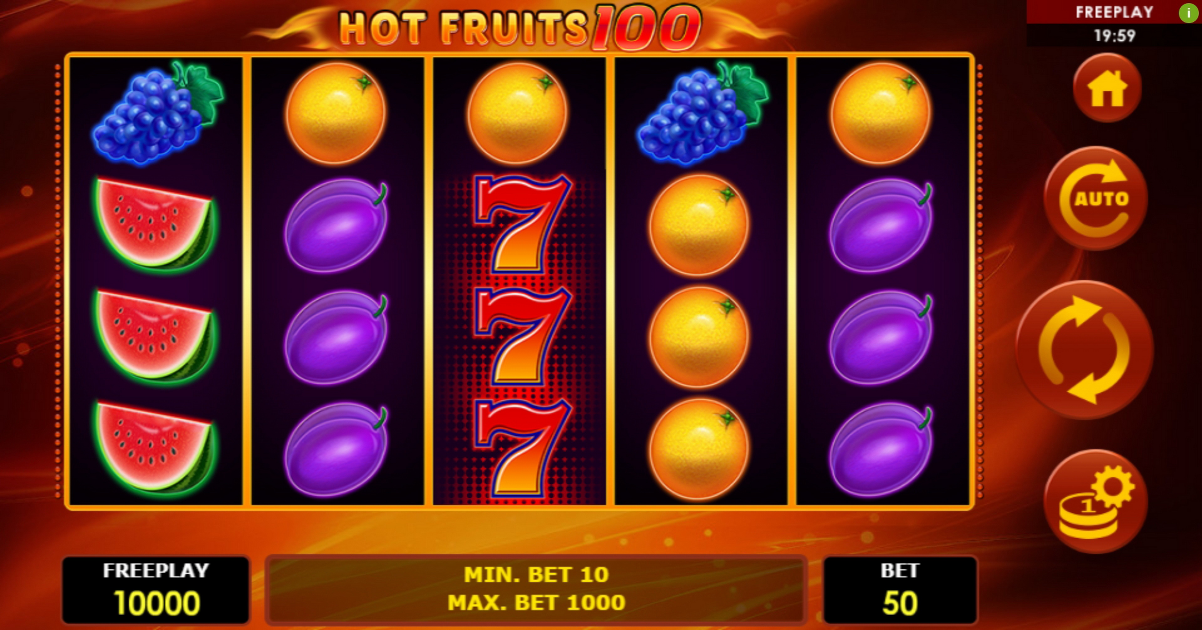 Reels in Hot Fruits 100 Slot Game by Amatic Industries