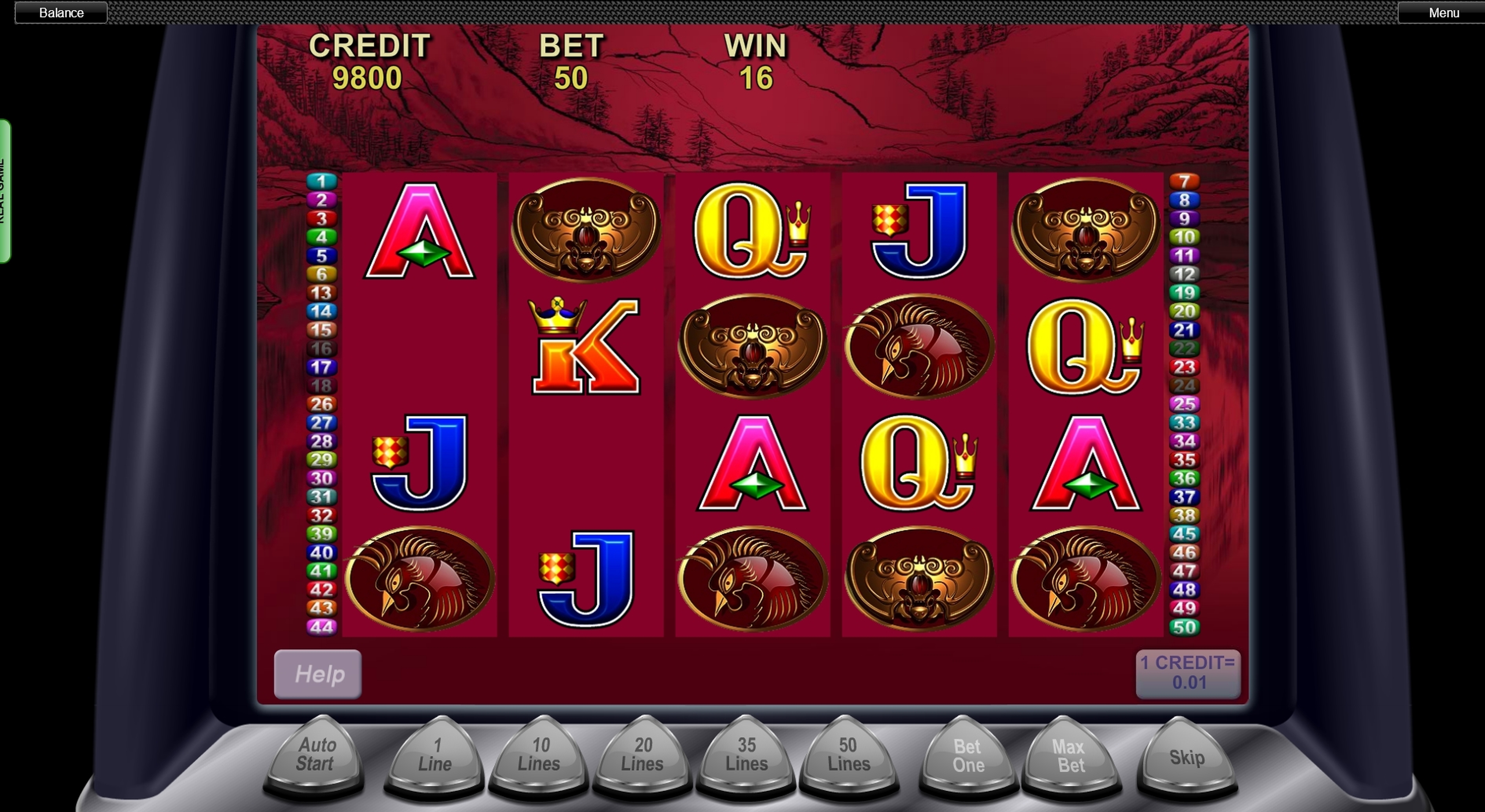 Win Money in 50 Dragons Free Slot Game by Aristocrat