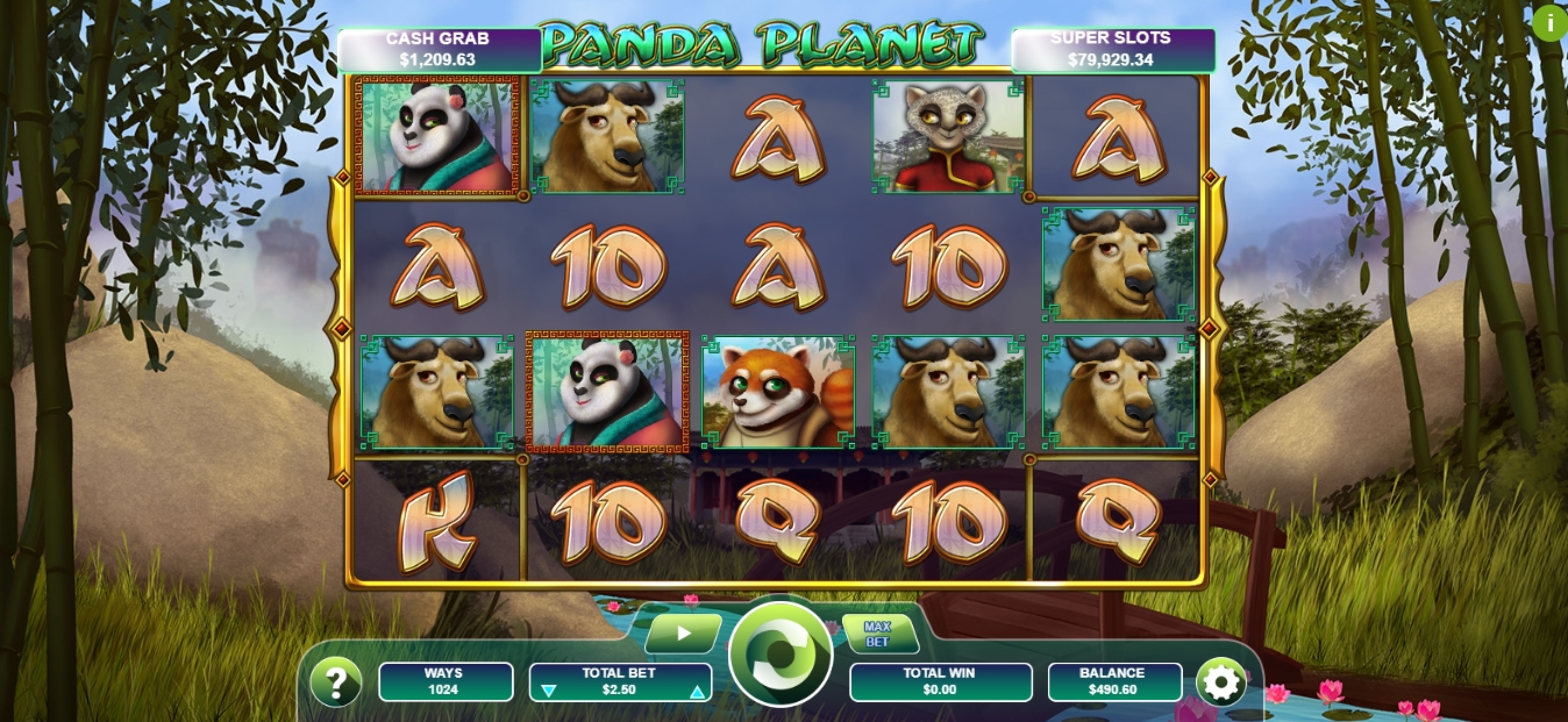 Reels in Panda Planet Slot Game by Arrows Edge
