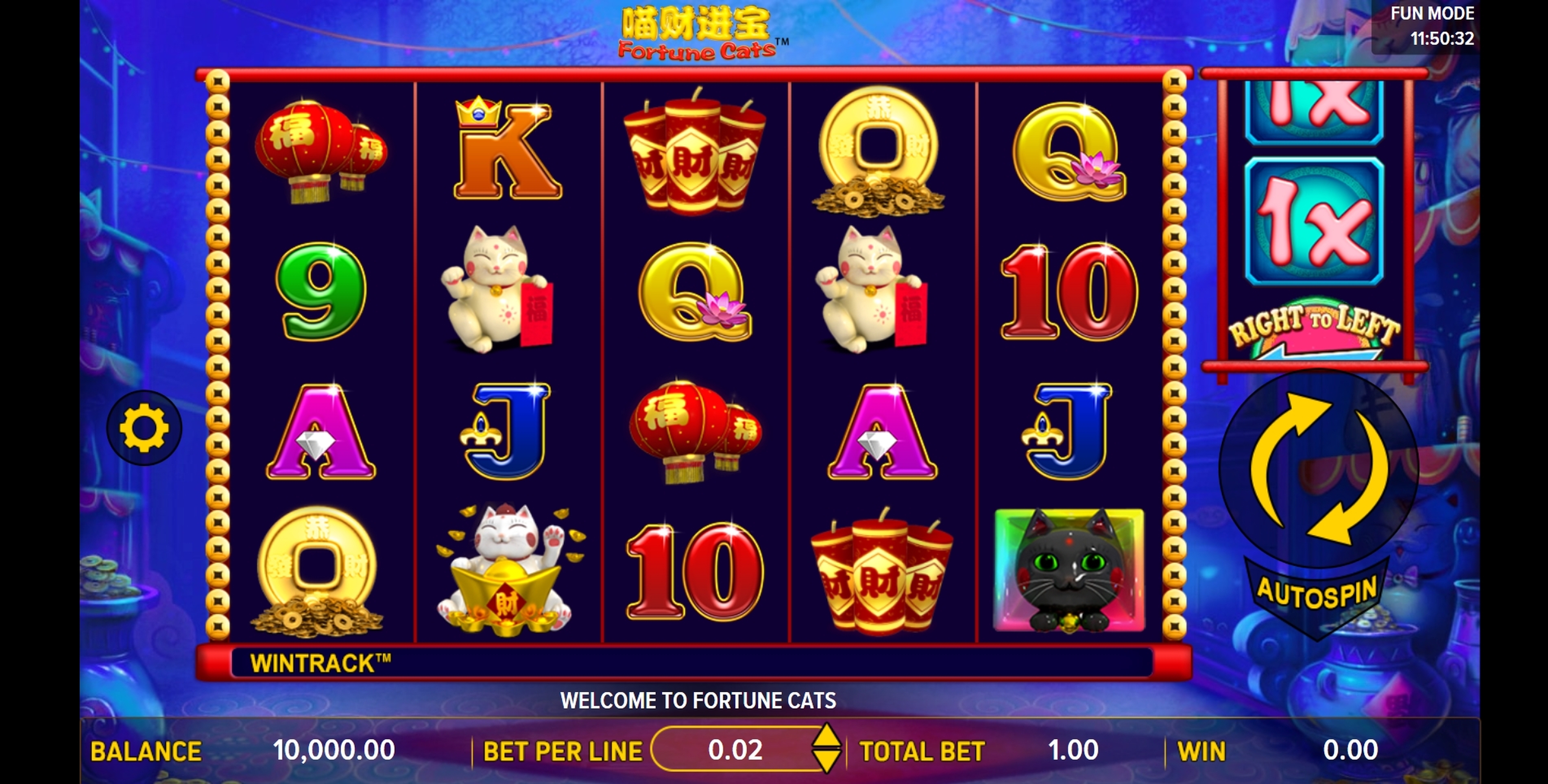 Reels in Fortune Cats Slot Game by Aspect Gaming