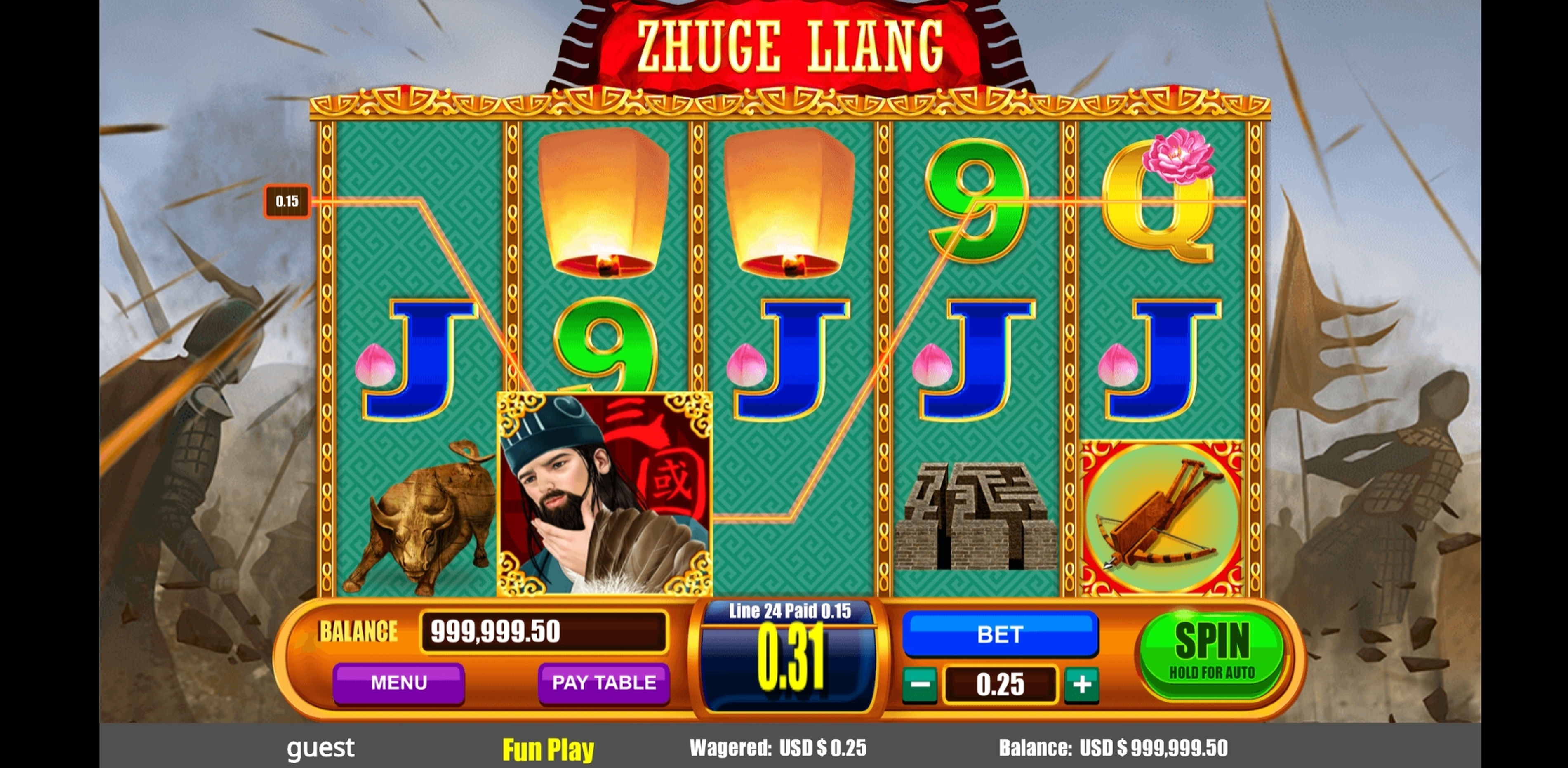 Win Money in Zhuge Liang Free Slot Game by August Gaming