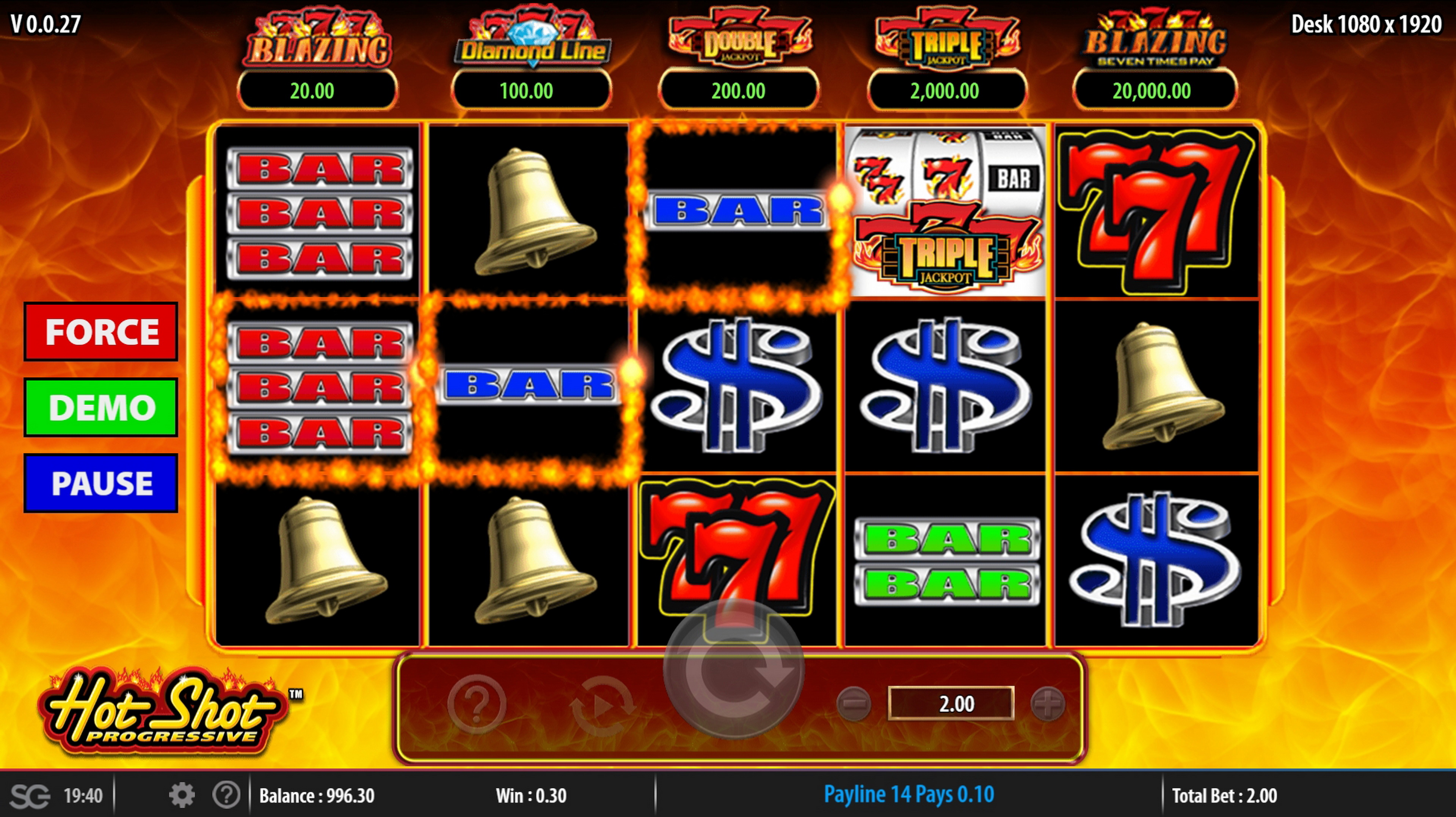 Win Money in Hot Shot Progressive Free Slot Game by Bally Technologies