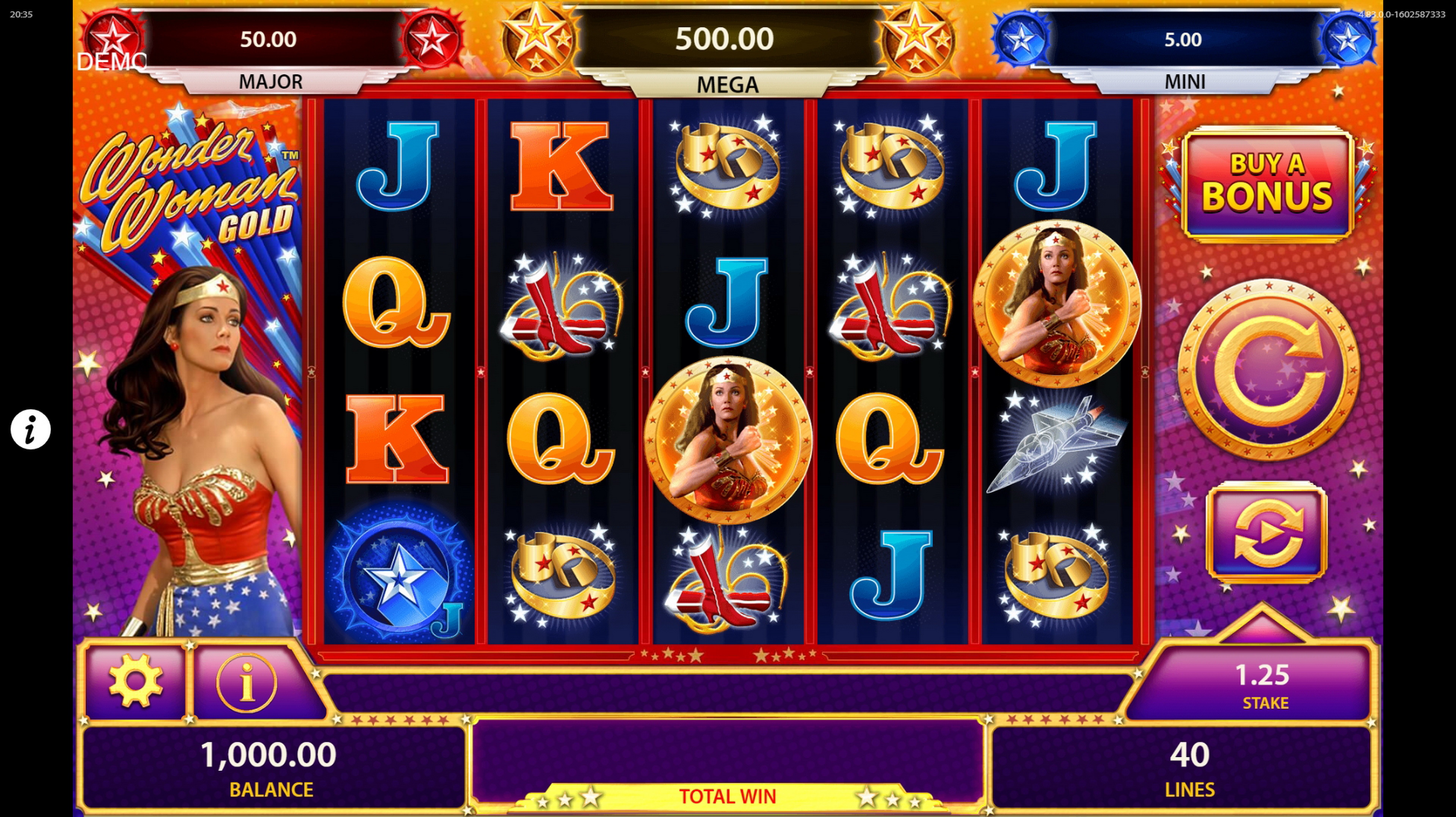 Reels in Wonder Woman Gold Slot Game by Bally Technologies