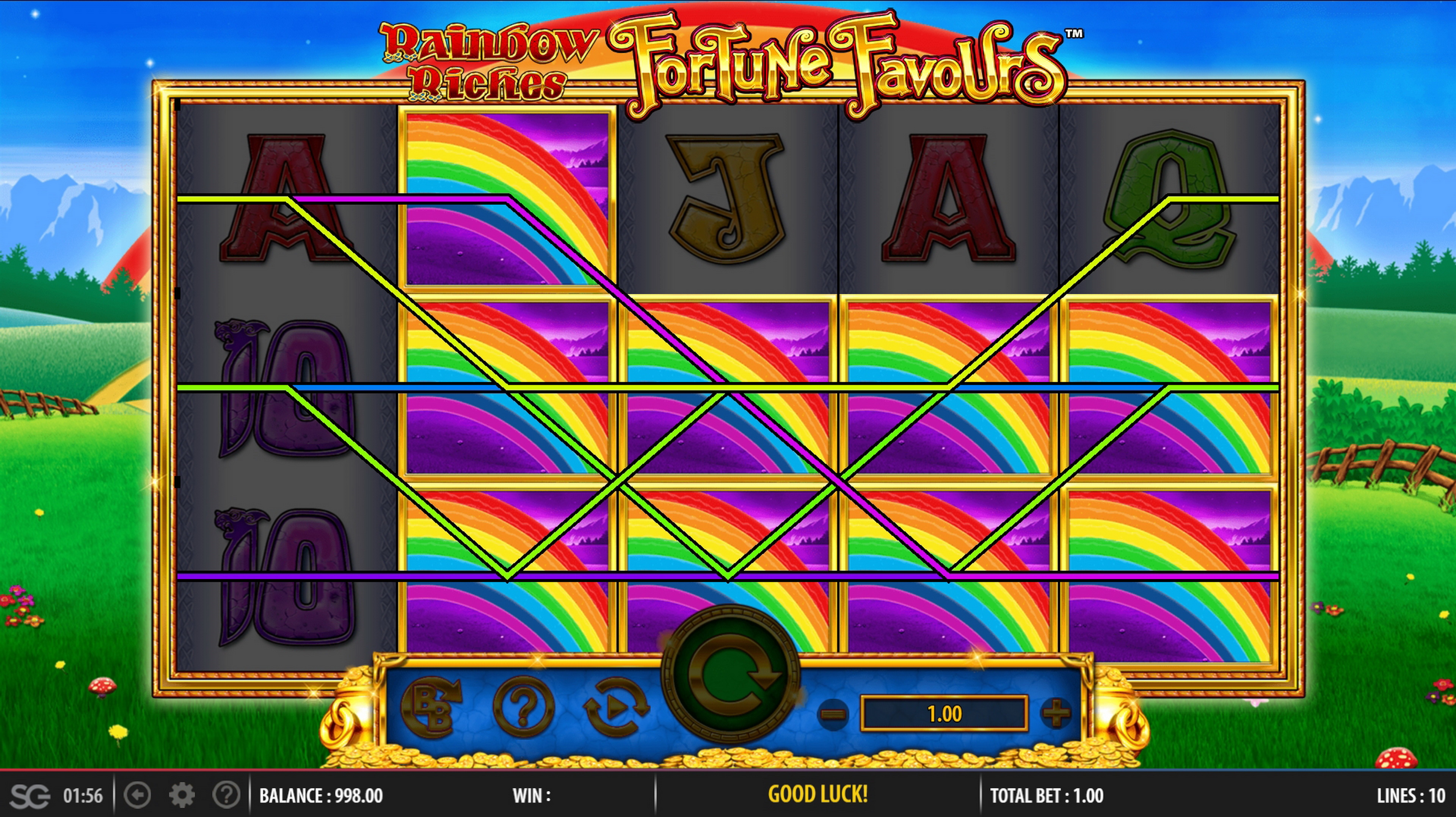 Win Money in Rainbow Riches Fortune Favours Free Slot Game by Barcrest Games