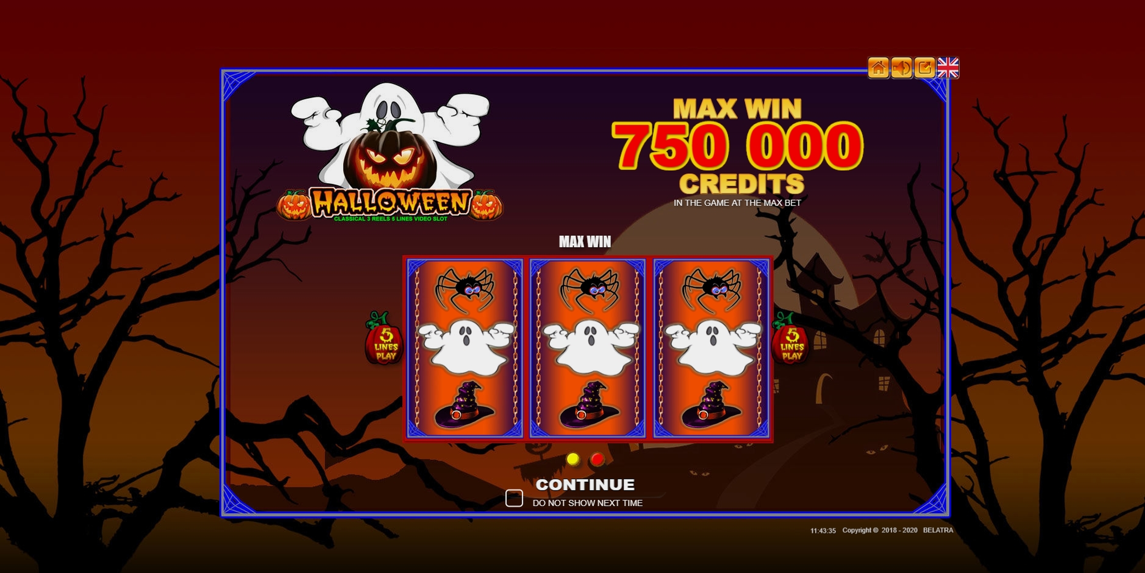 Play Halloween Free Casino Slot Game by Belatra Games