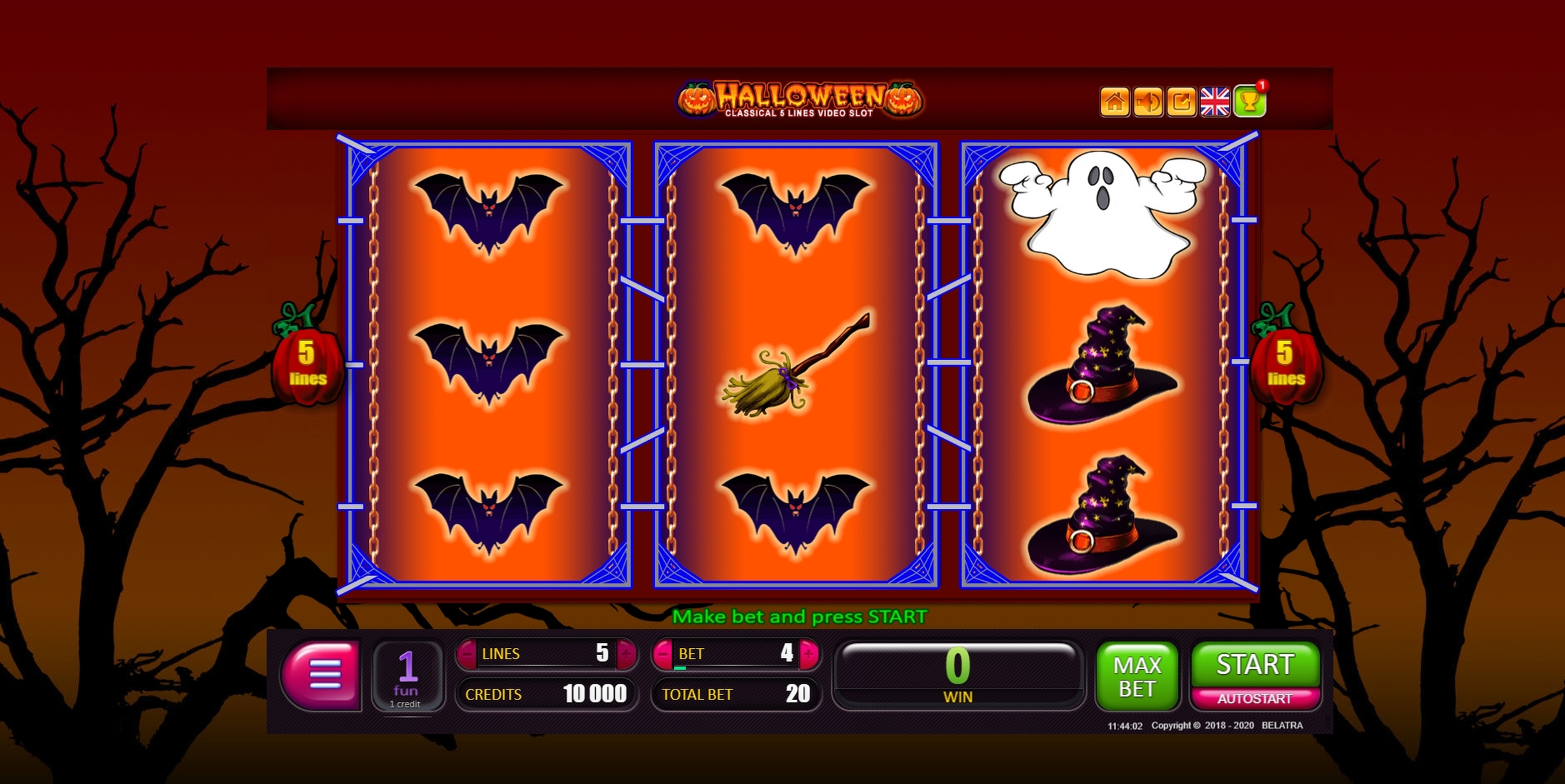 Reels in Halloween Slot Game by Belatra Games