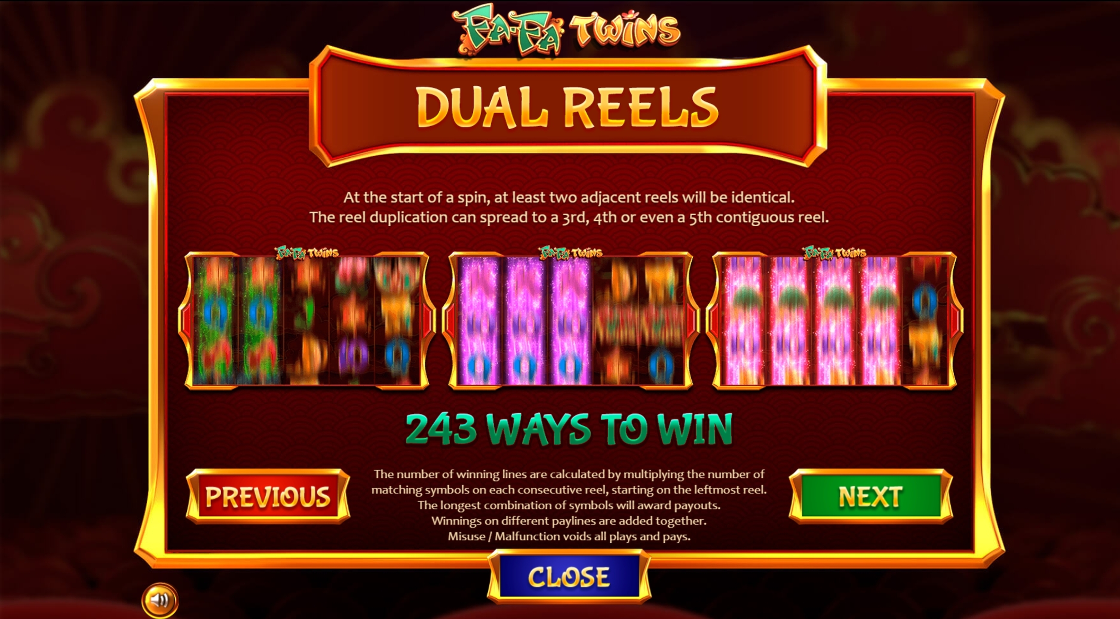 Info of Fa Fa Twins Slot Game by Betsoft