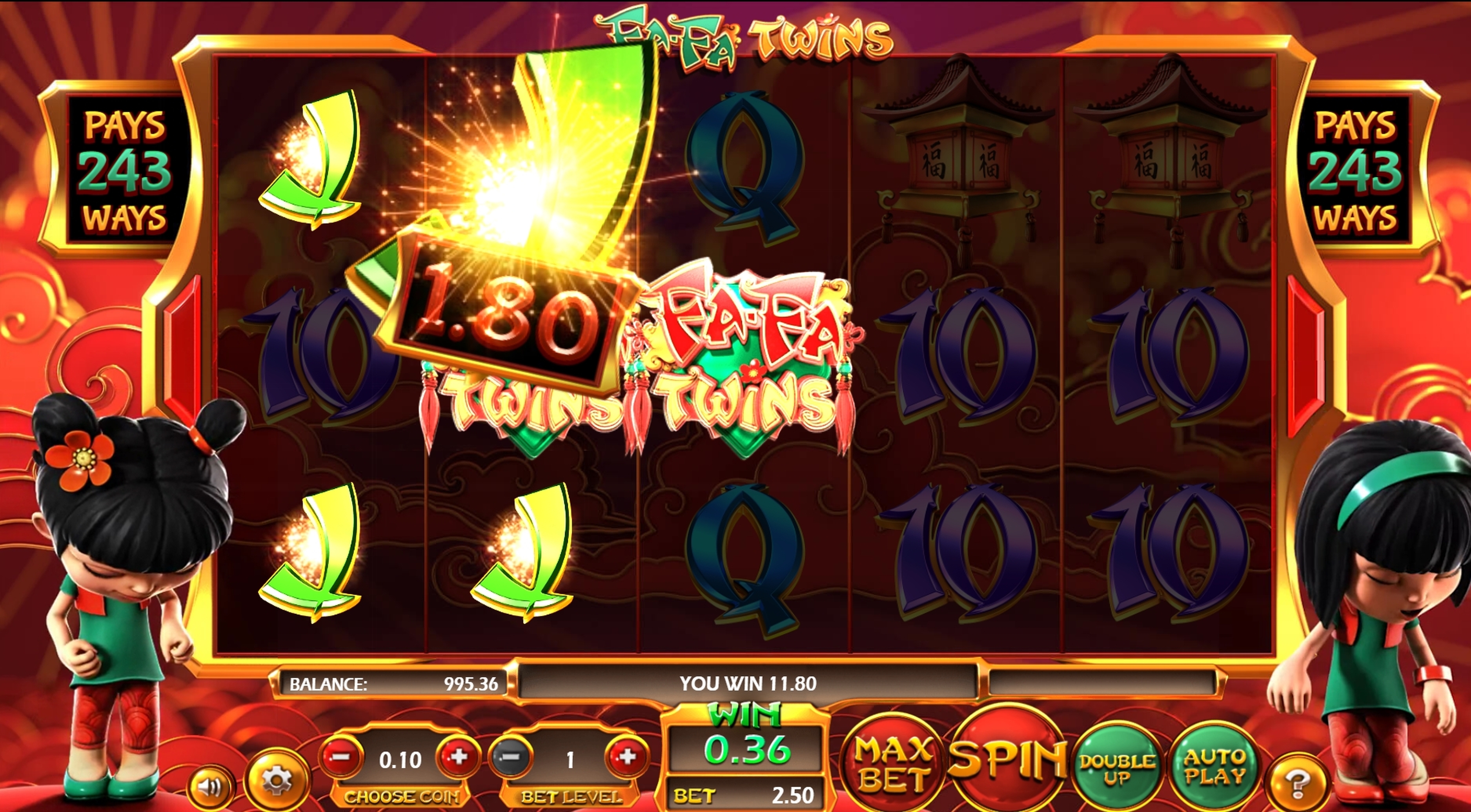 Win Money in Fa Fa Twins Free Slot Game by Betsoft