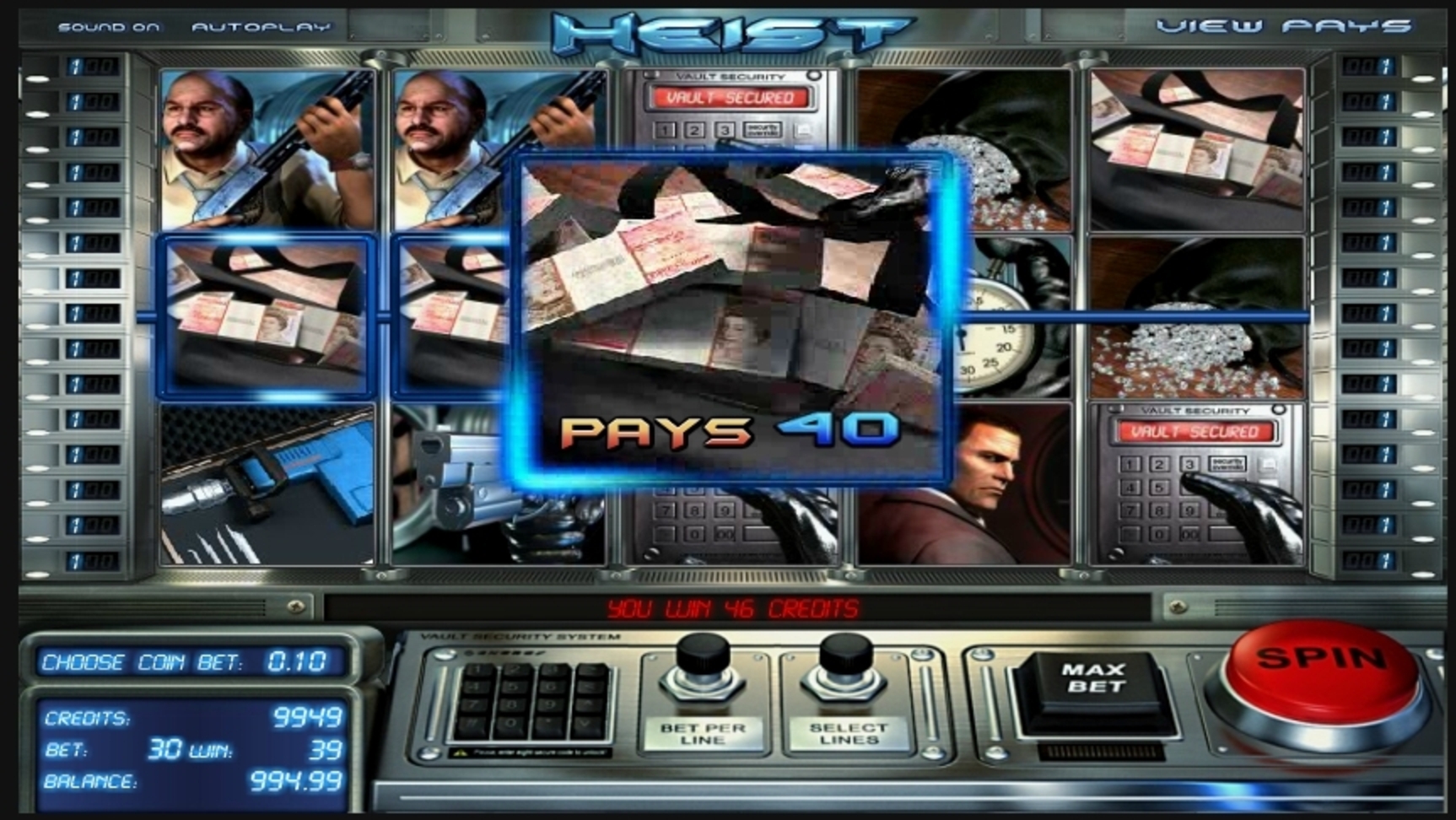 Win Money in Heist Free Slot Game by Betsoft