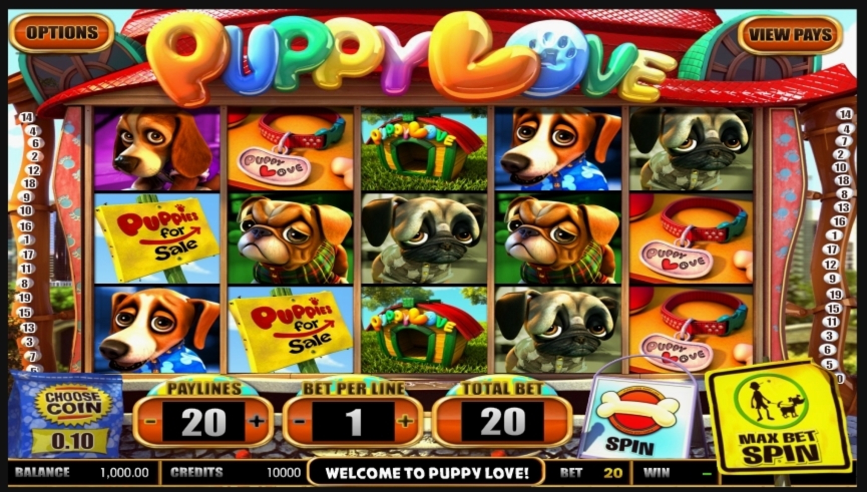 Reels in Puppy Love Slot Game by Betsoft