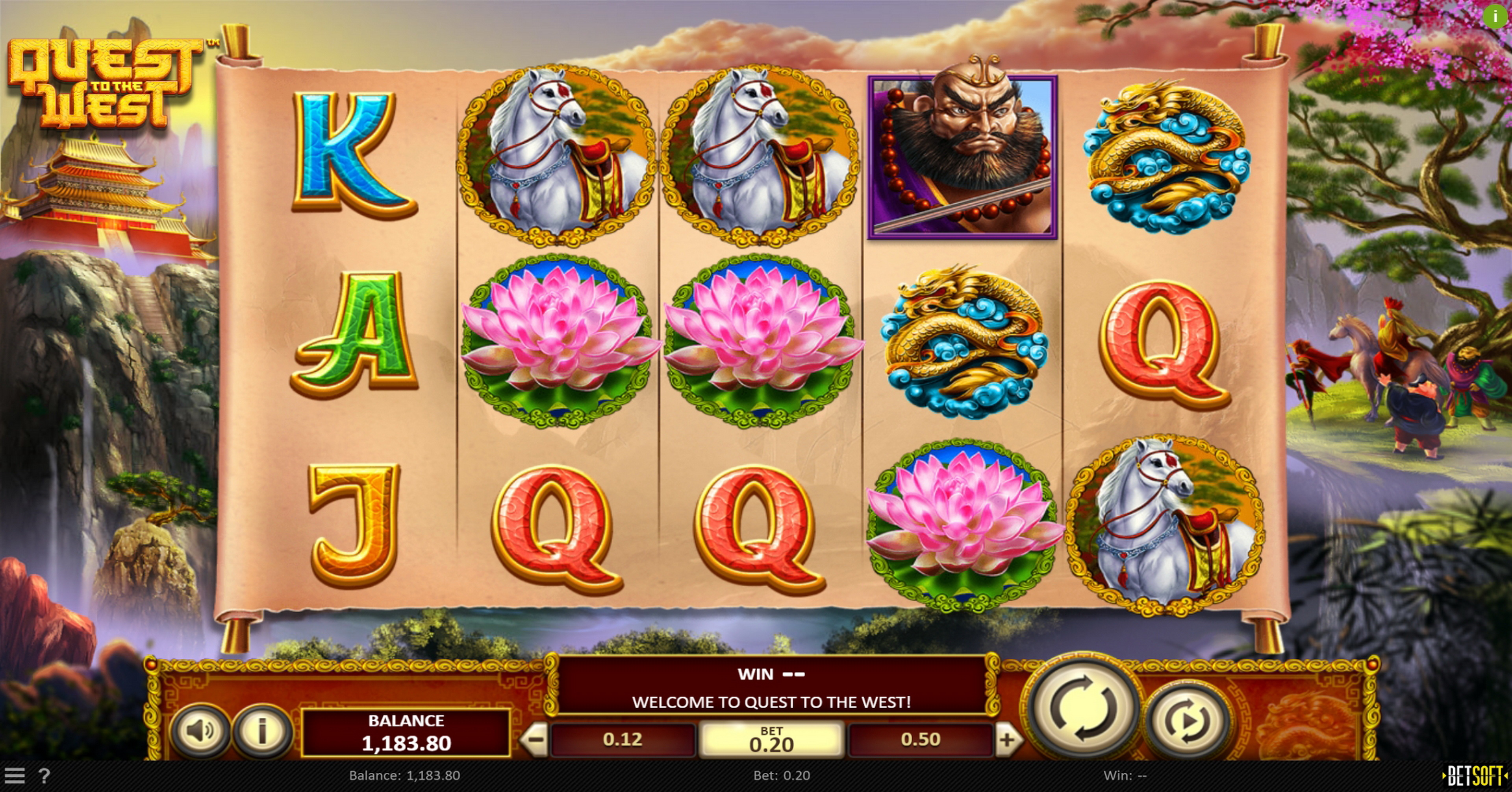 Reels in Quest to the West Slot Game by Betsoft