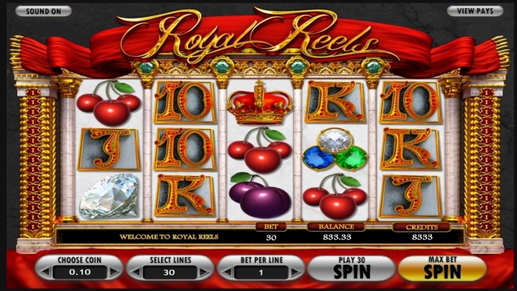 Reels in Royal Reels Slot Game by Betsoft
