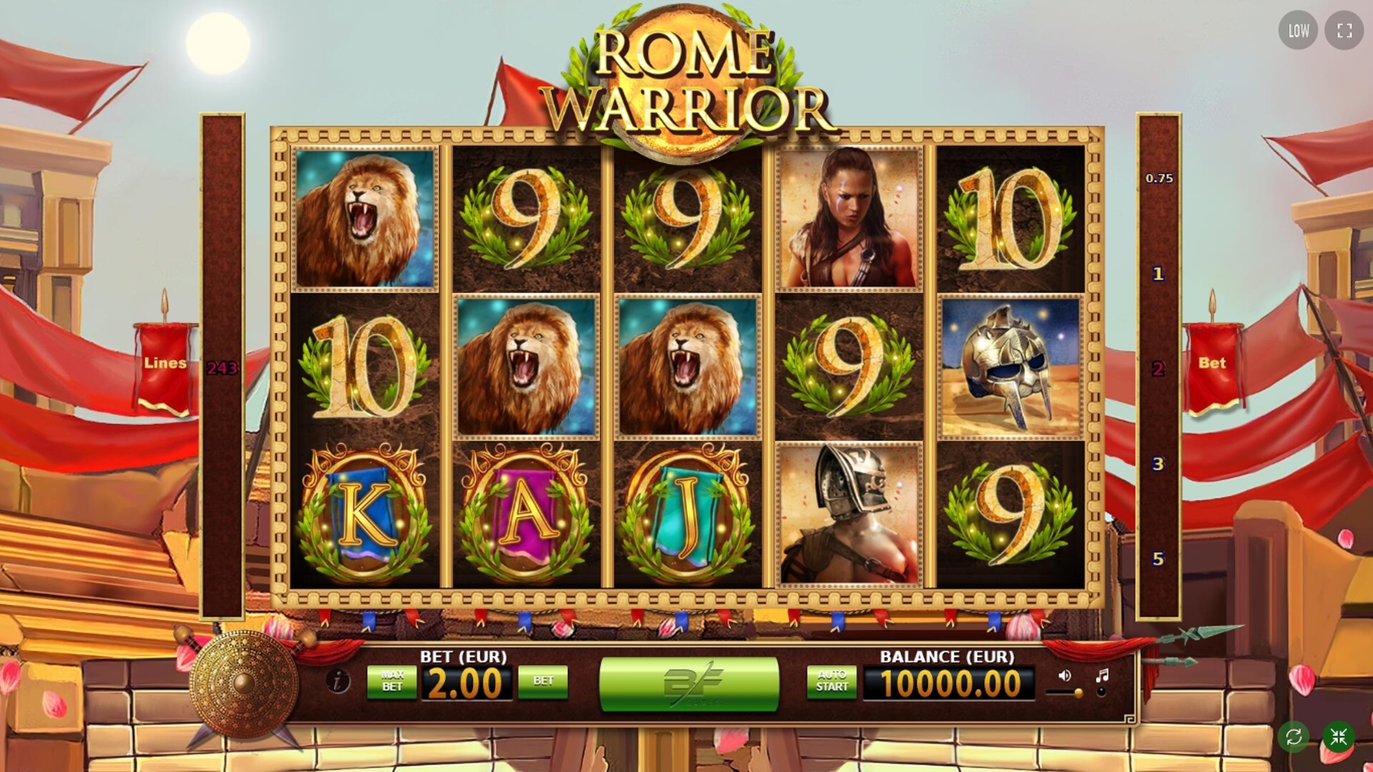Reels in Rome Warrior (BF games) Slot Game by BF Games