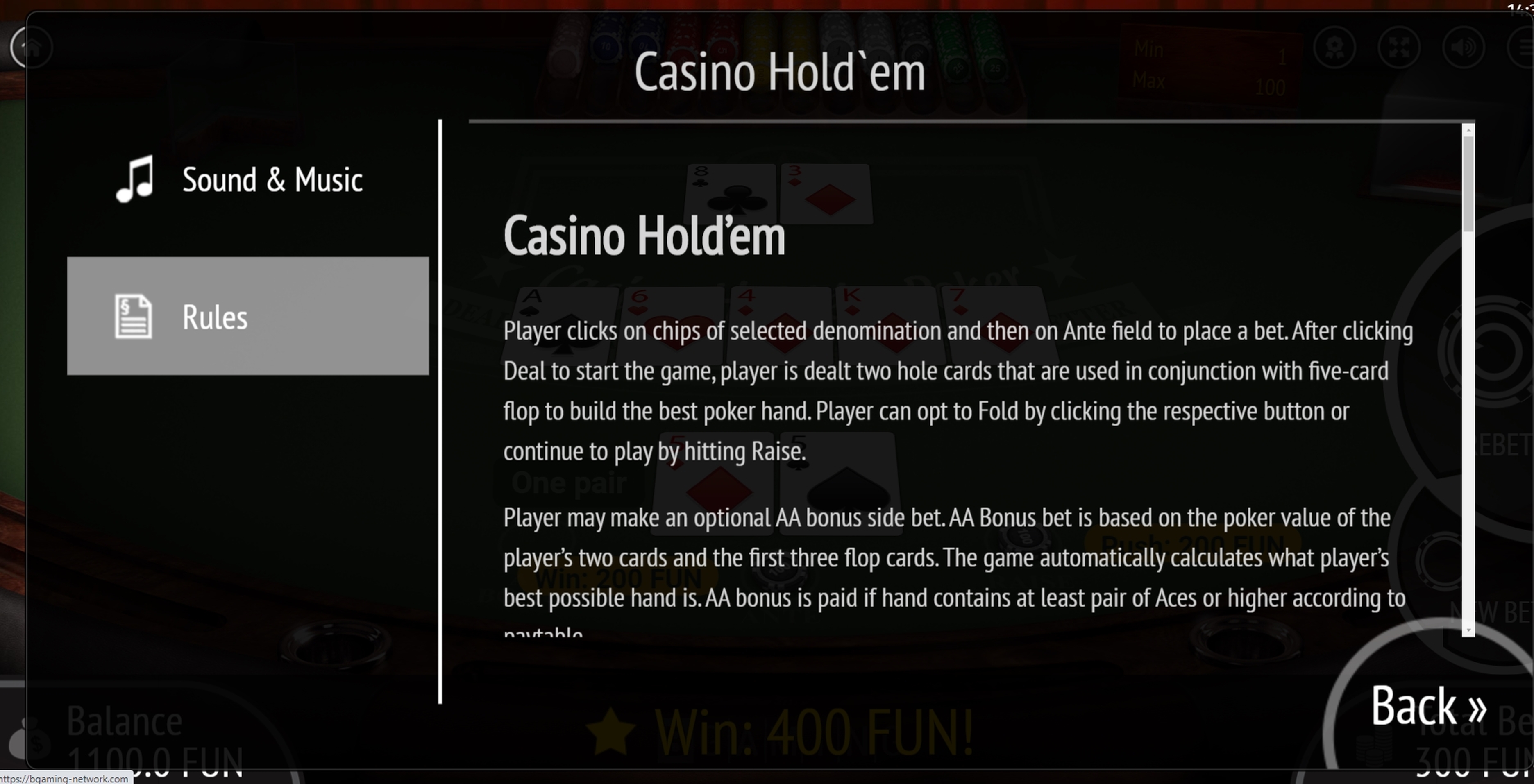 Info of Casino Hold'em Slot Game by BGAMING