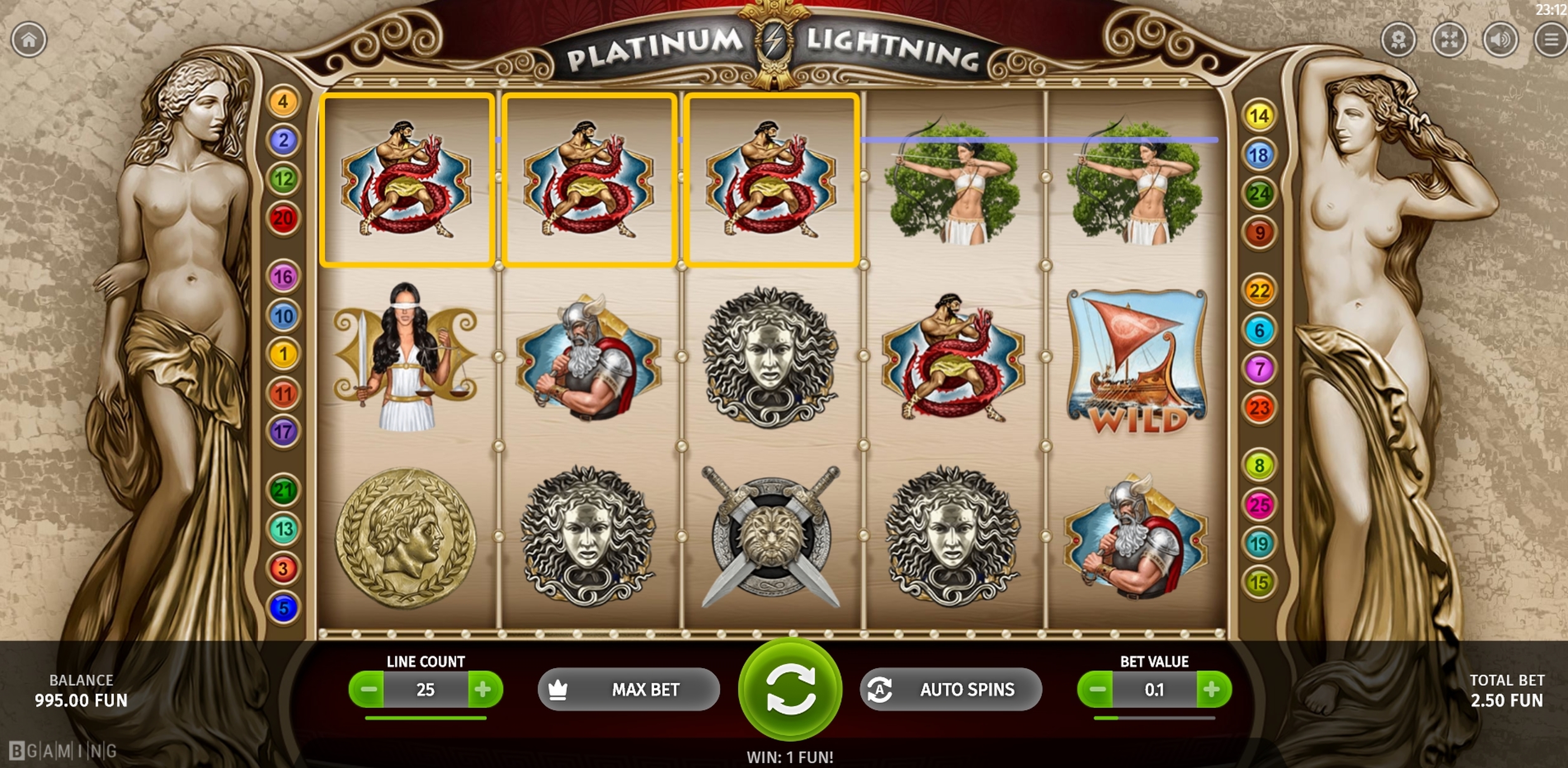 Win Money in Platinum Lightning Free Slot Game by BGAMING