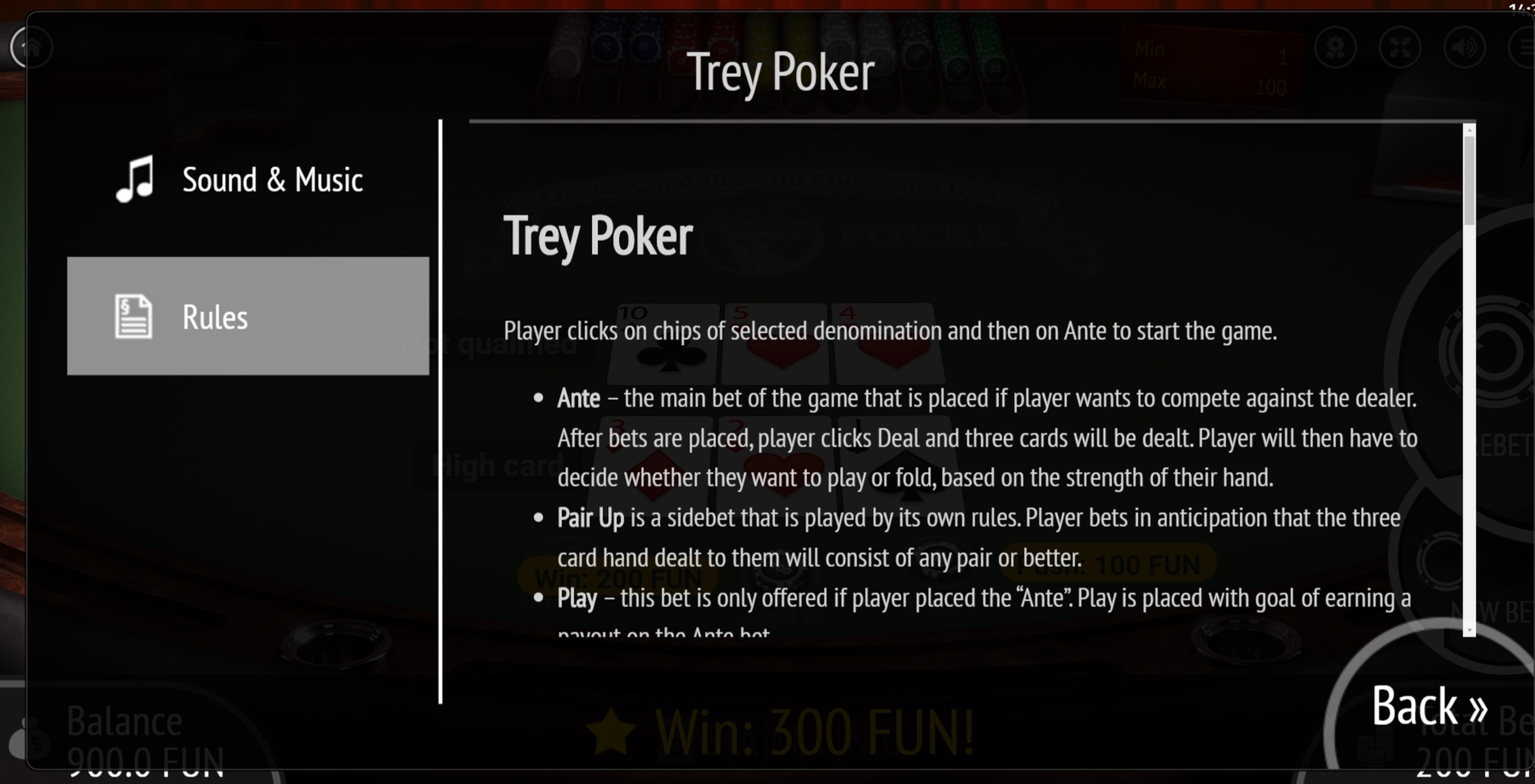 Info of Trey Poker Slot Game by BGAMING