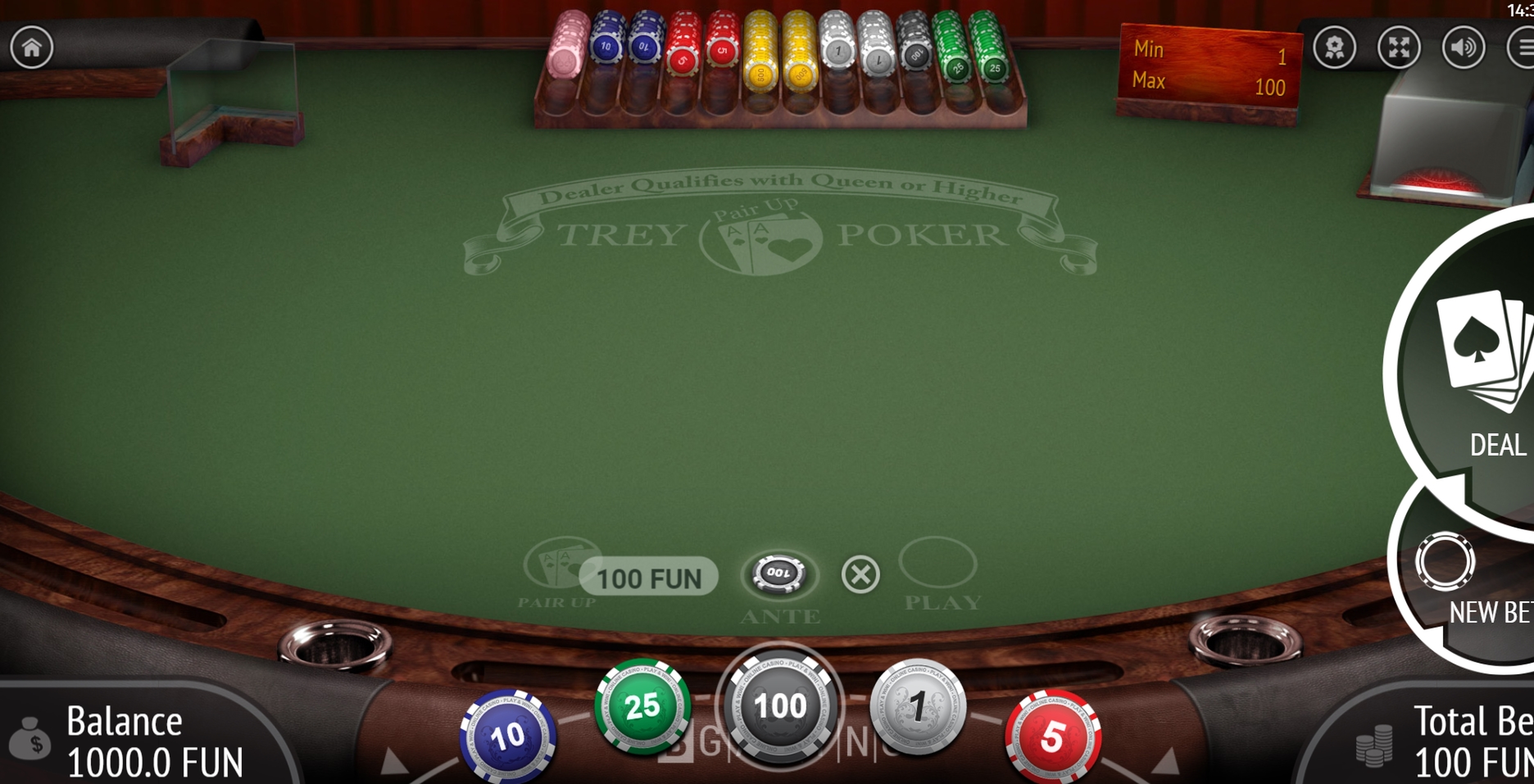 Reels in Trey Poker Slot Game by BGAMING