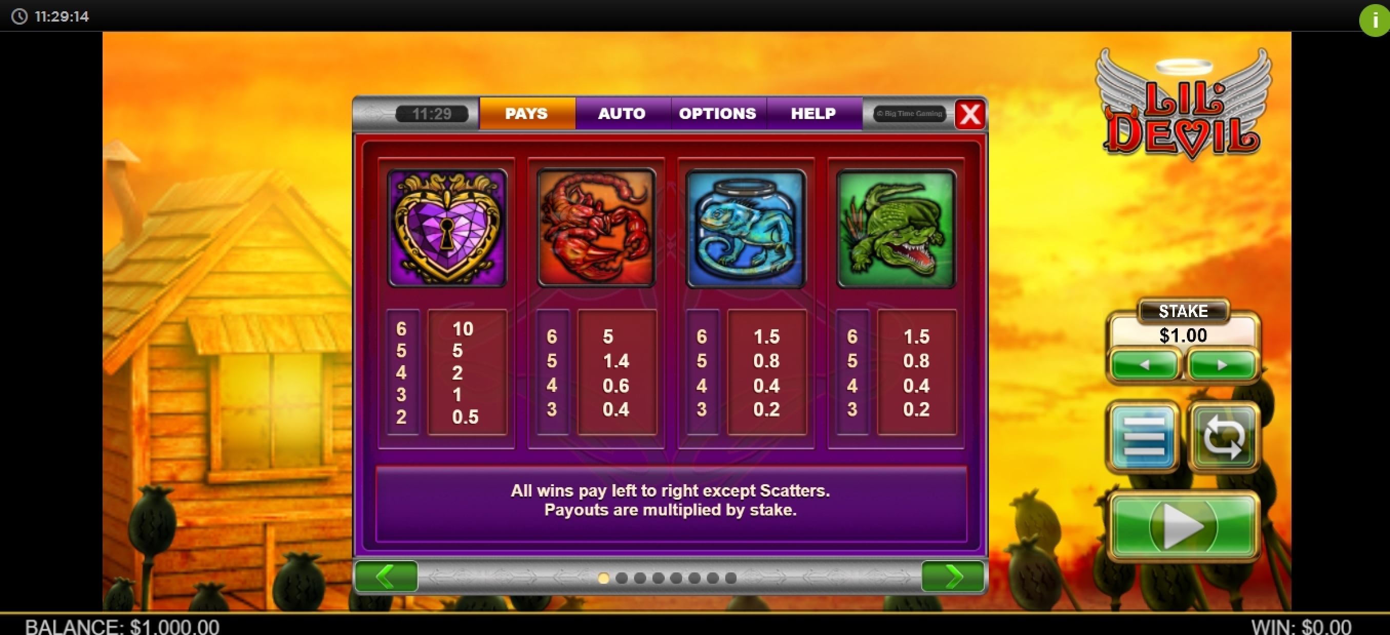 Info of Lil Devil Slot Game by Big Time Gaming