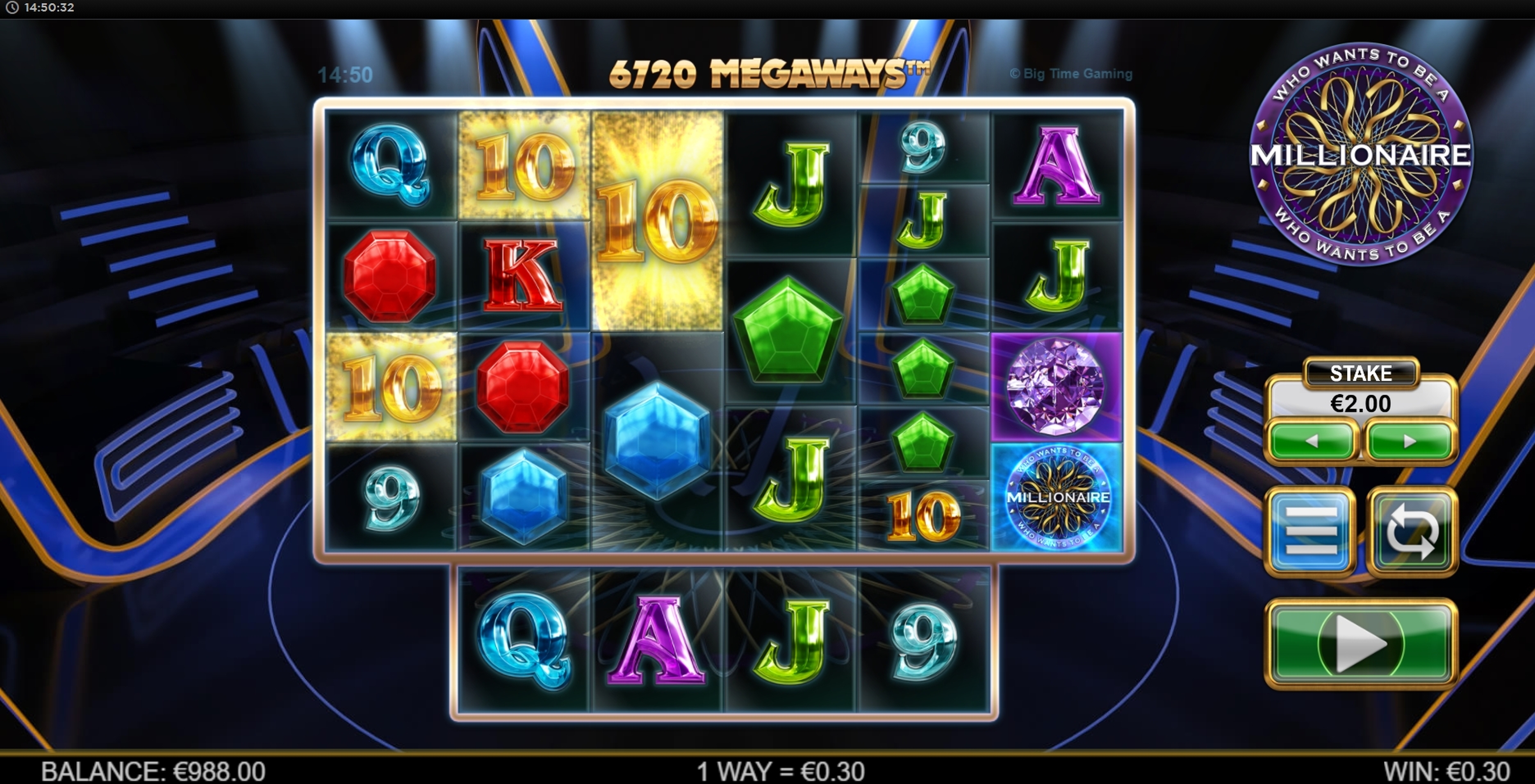 Win Money in Who Wants To Be A Millionaire Megaways Free Slot Game by Big Time Gaming