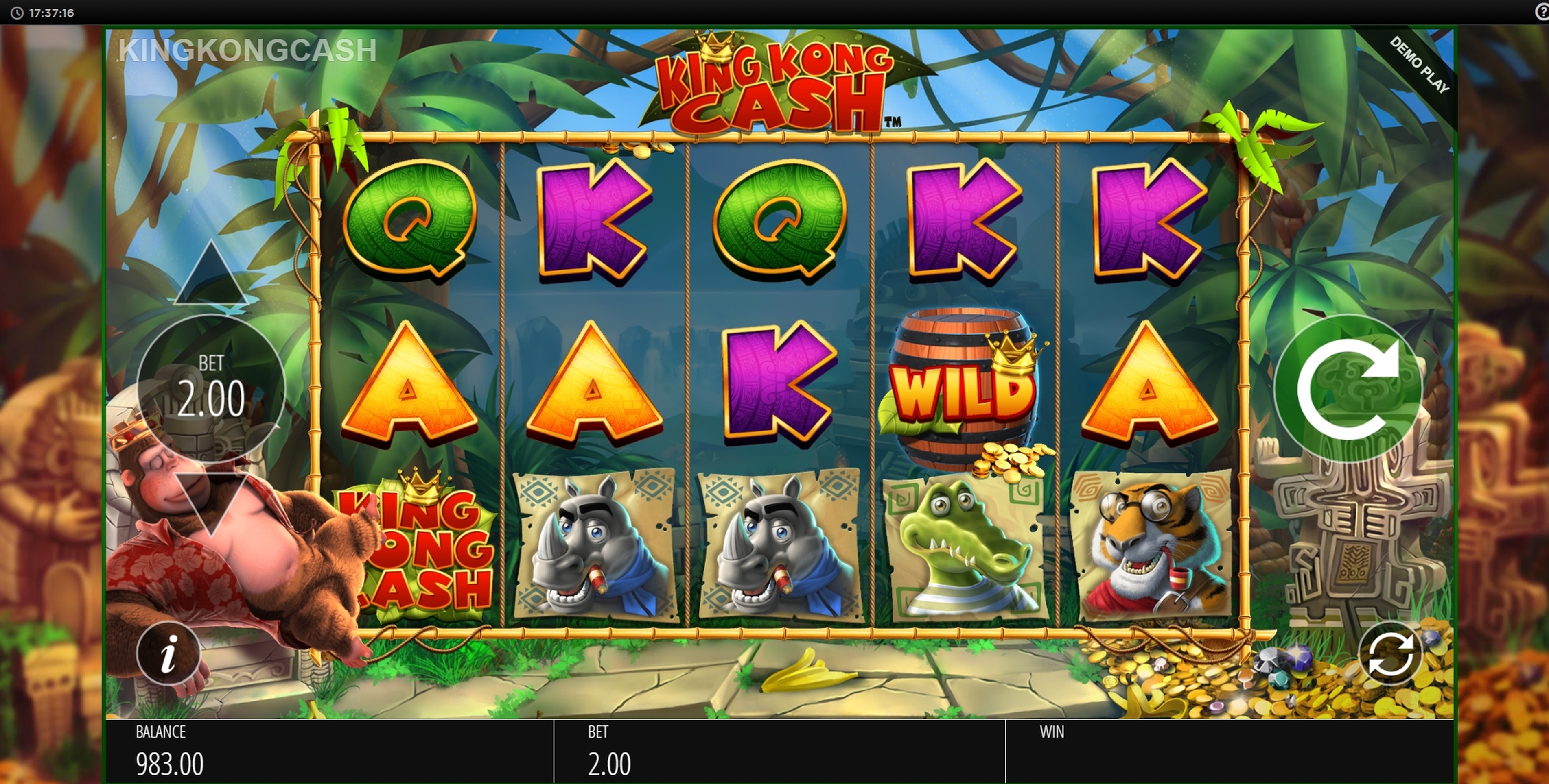 Reels in King Kong Cash Slot Game by Blueprint Gaming