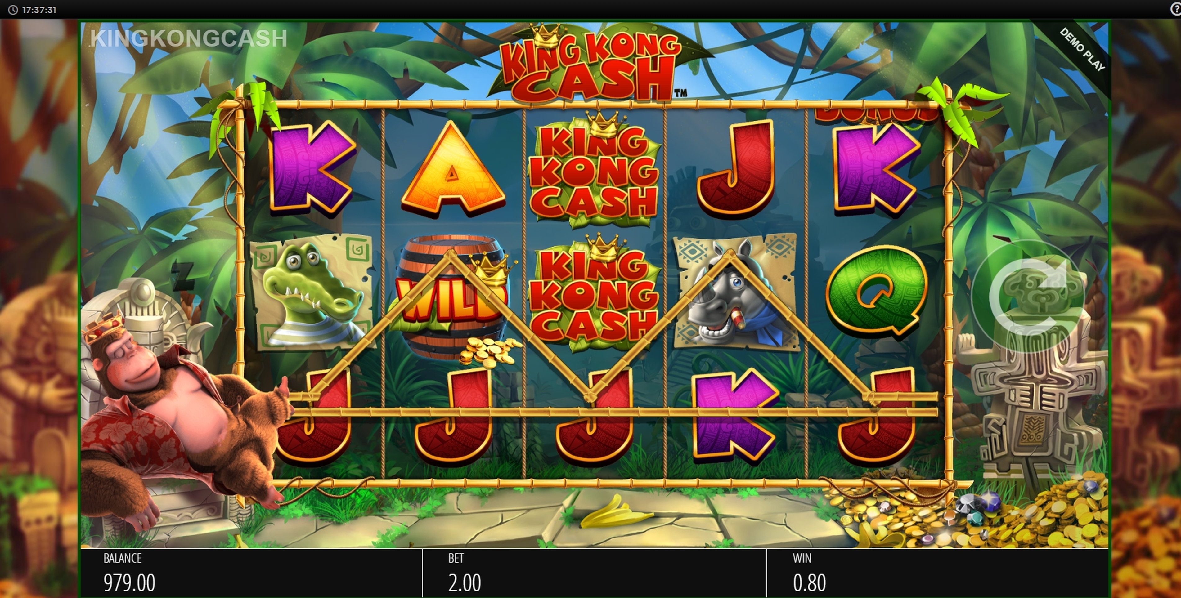 Win Money in King Kong Cash Free Slot Game by Blueprint Gaming