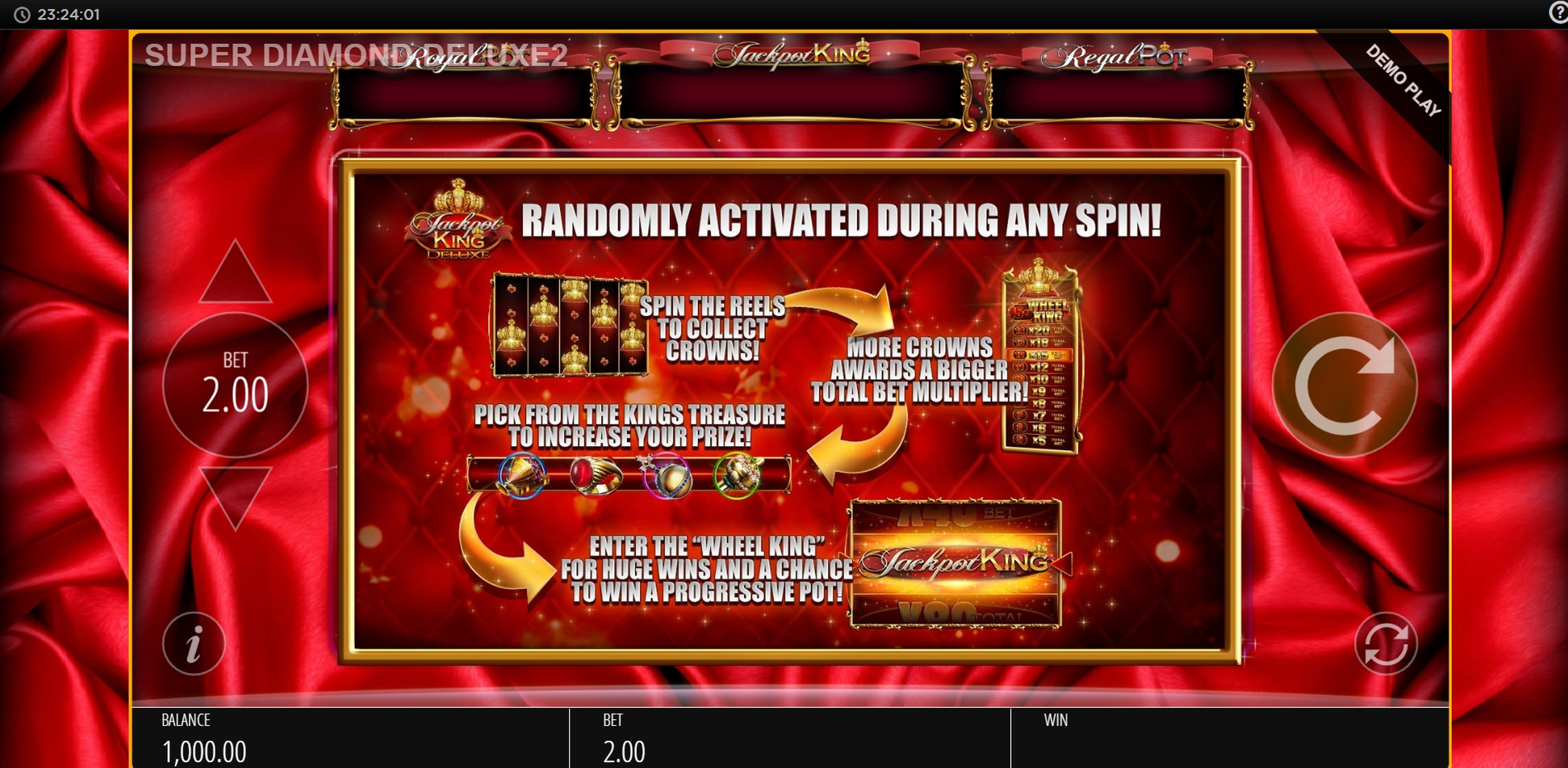 Play Super Diamond Deluxe Free Casino Slot Game by Blueprint Gaming