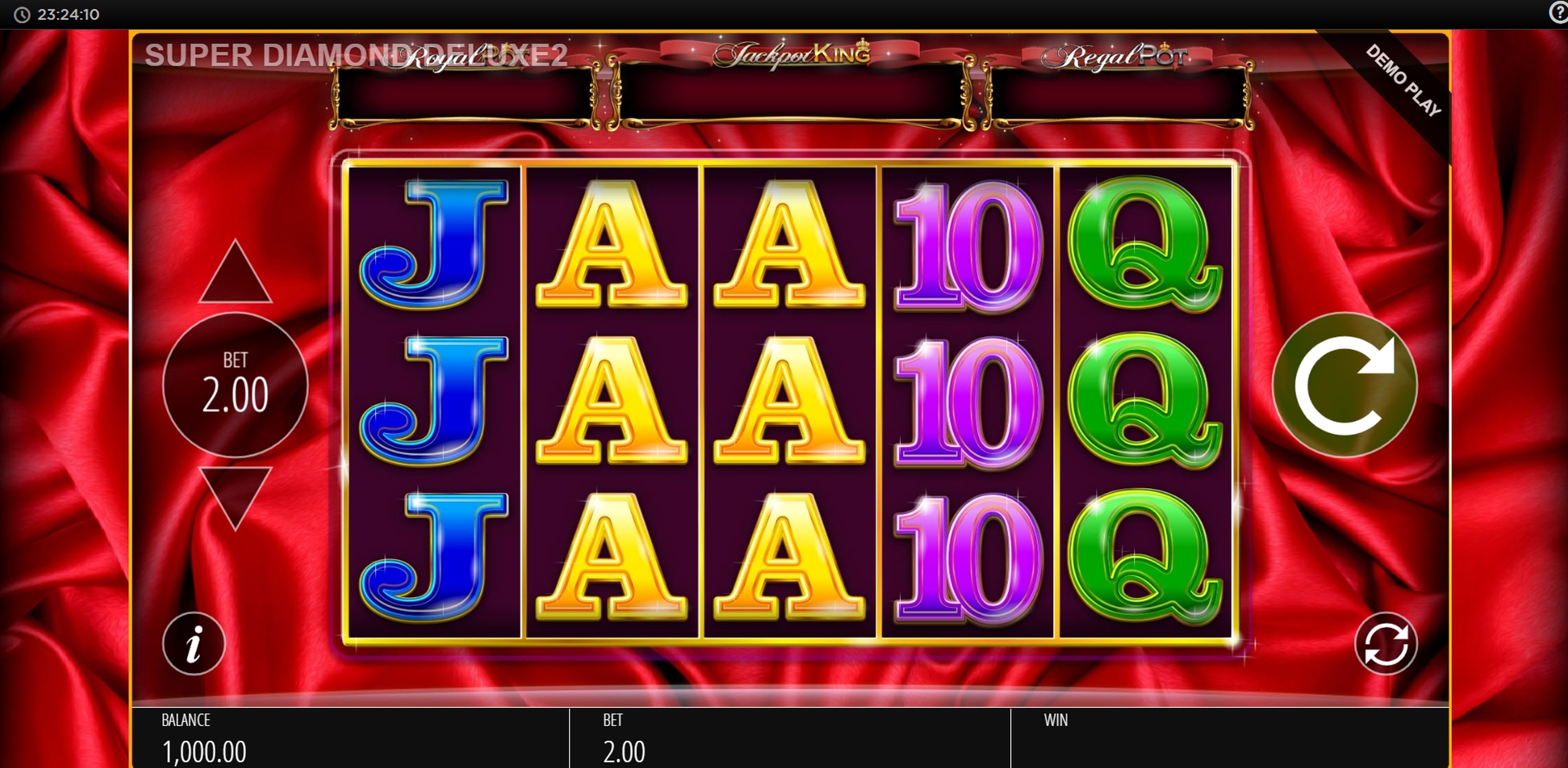 Reels in Super Diamond Deluxe Slot Game by Blueprint Gaming