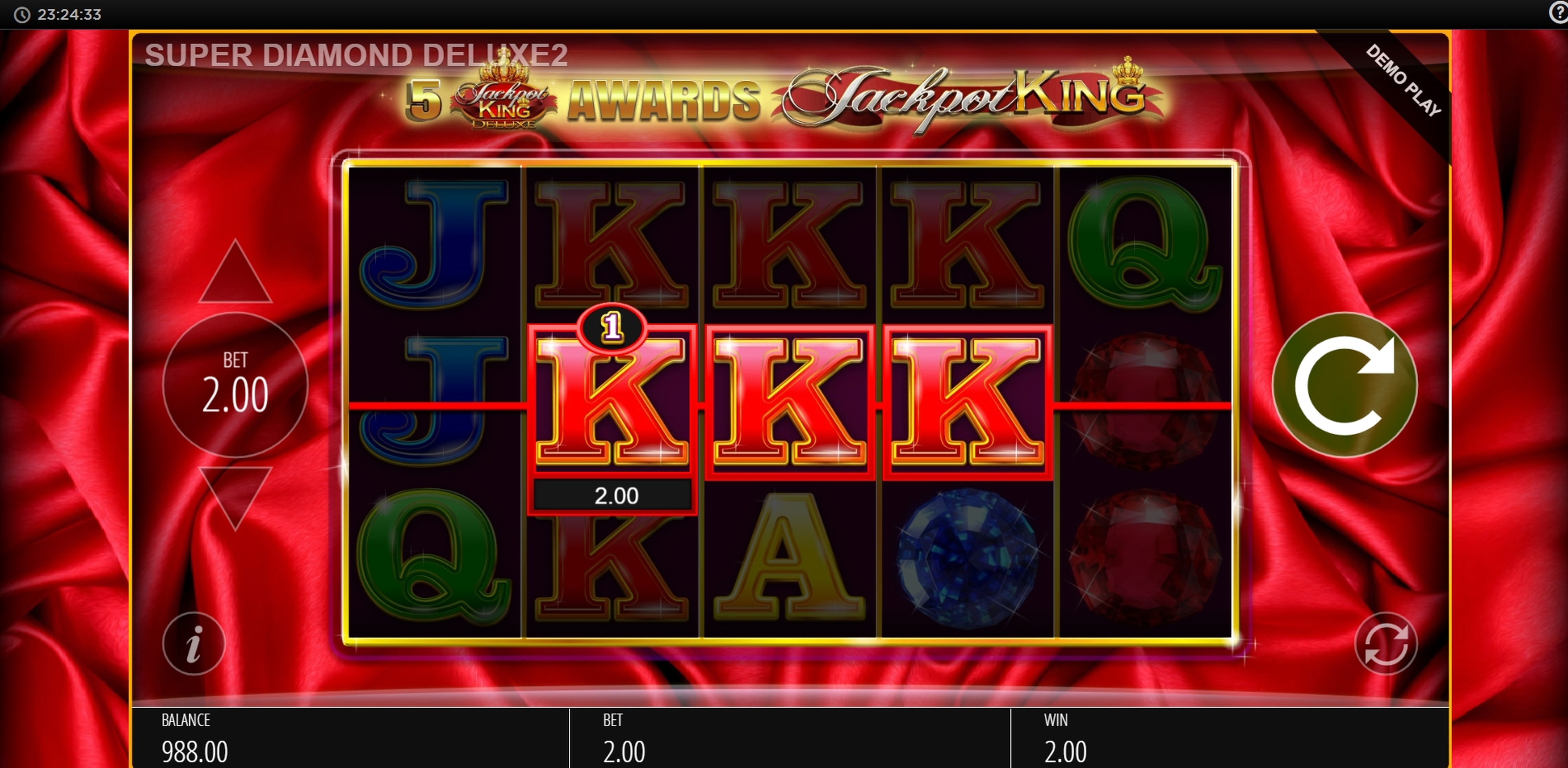 Win Money in Super Diamond Deluxe Free Slot Game by Blueprint Gaming