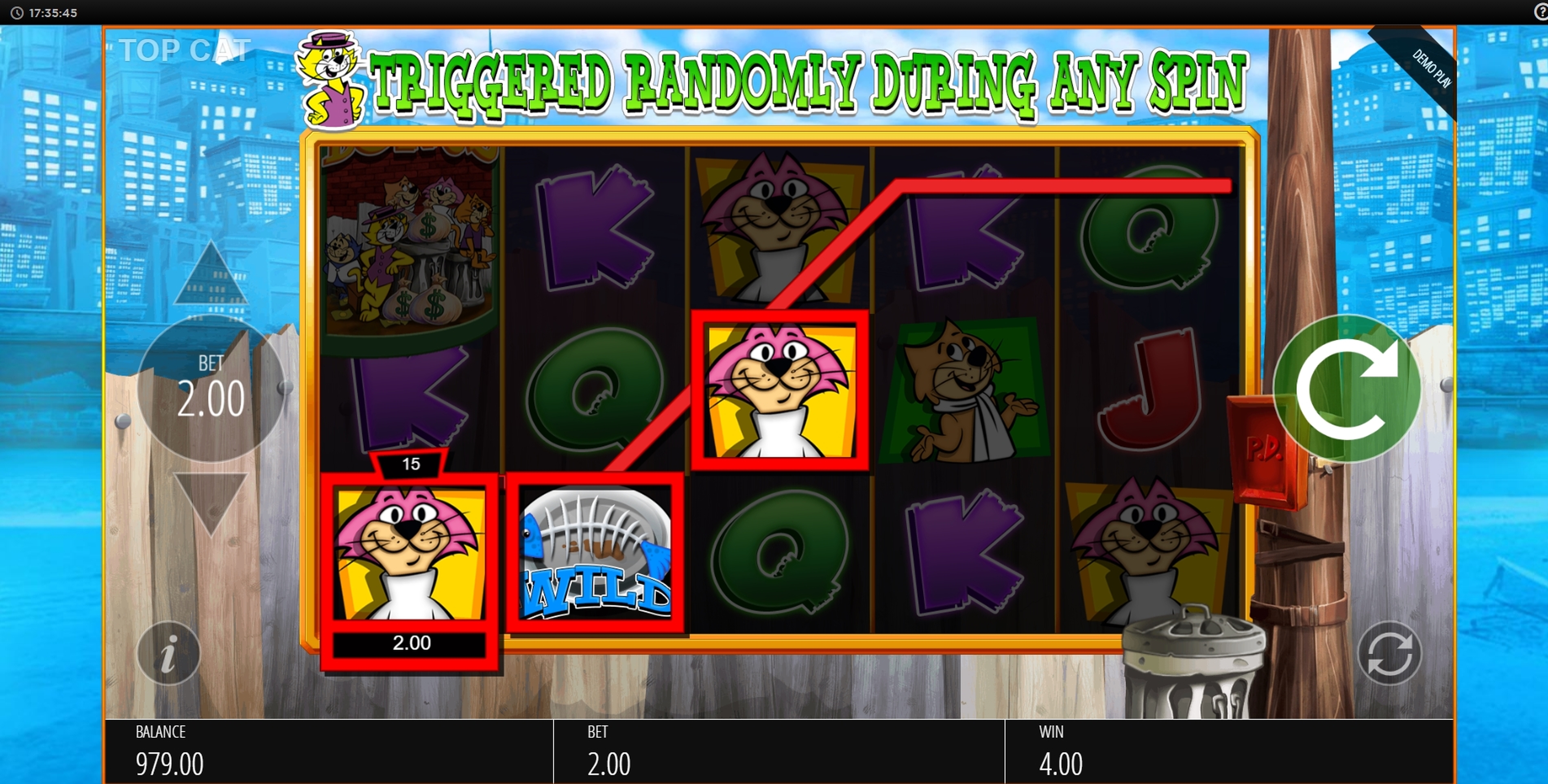 Win Money in Top Cat Free Slot Game by Blueprint Gaming