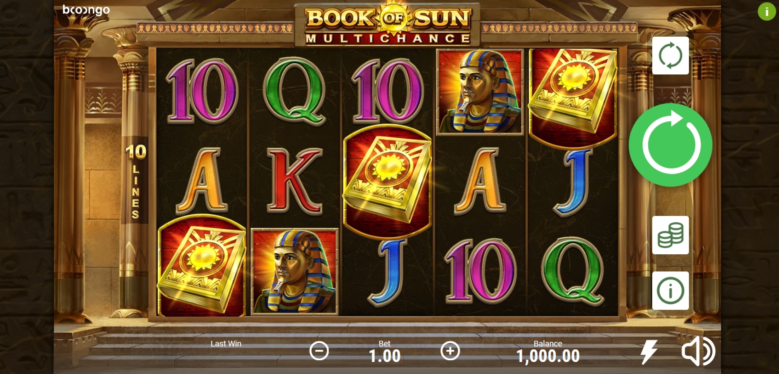 Reels in Book of Sun: Multi Chance Slot Game by Booongo Gaming