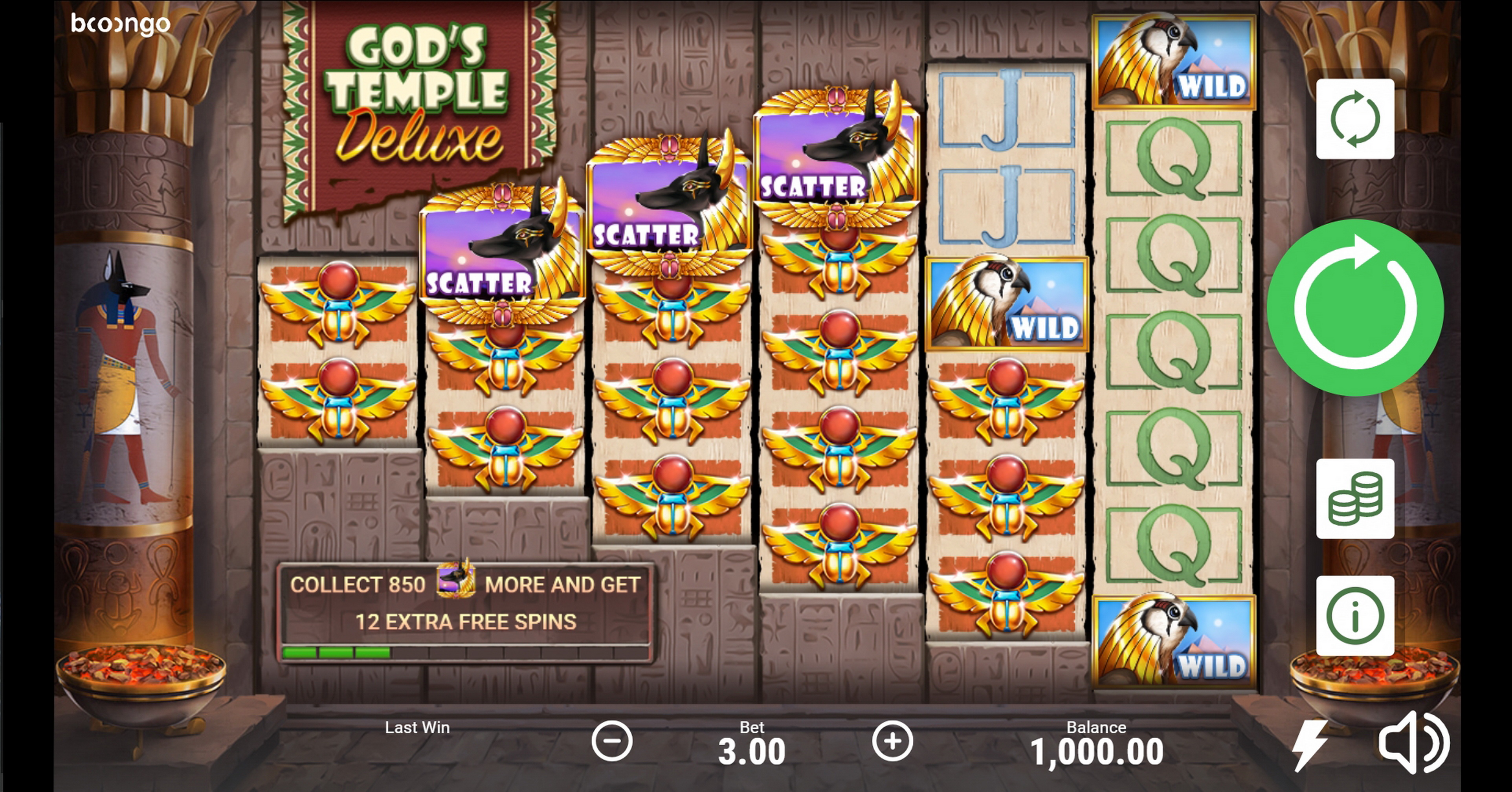 Reels in God's Temple Deluxe Slot Game by Booongo Gaming