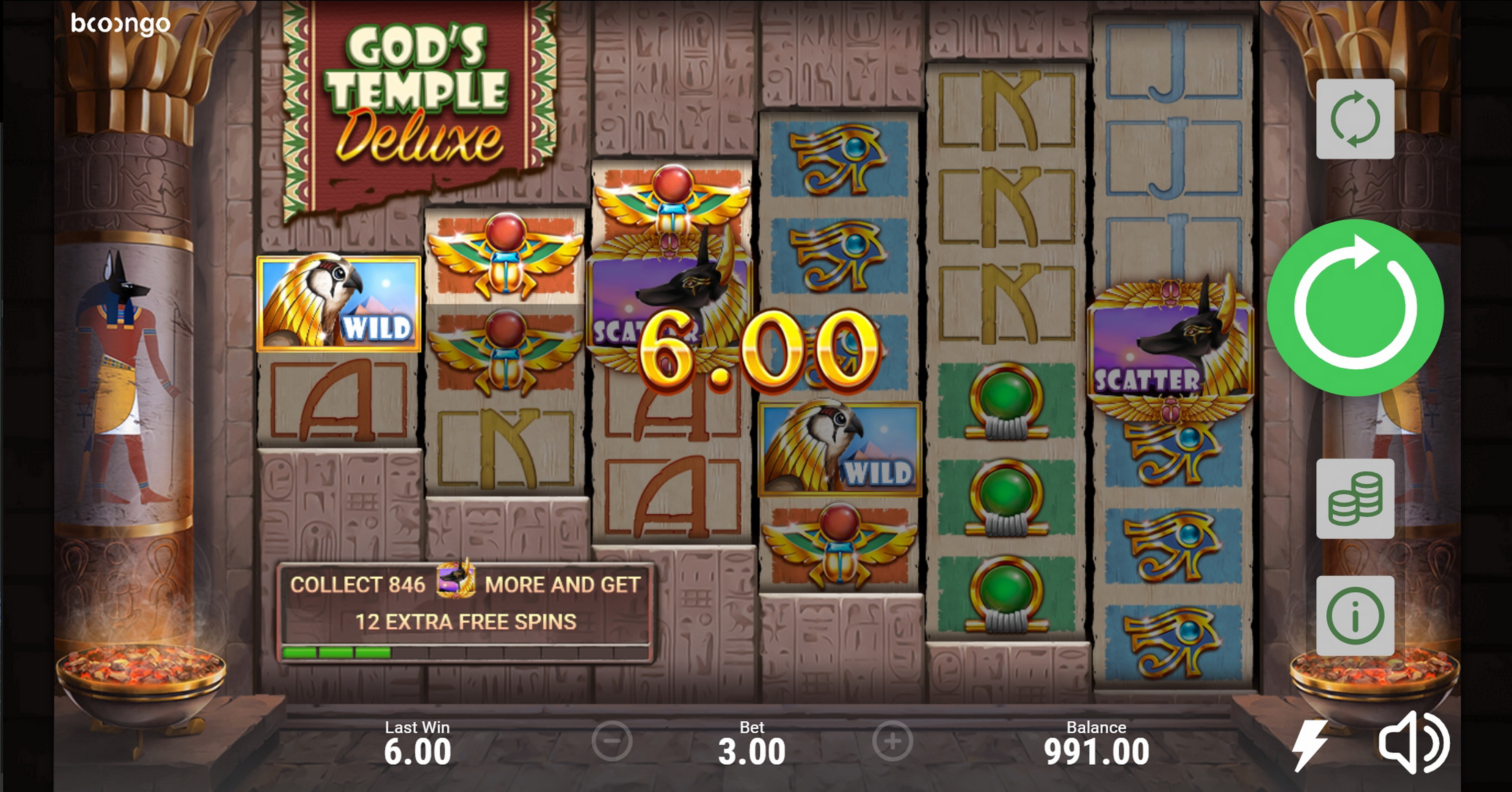 Win Money in God's Temple Deluxe Free Slot Game by Booongo Gaming