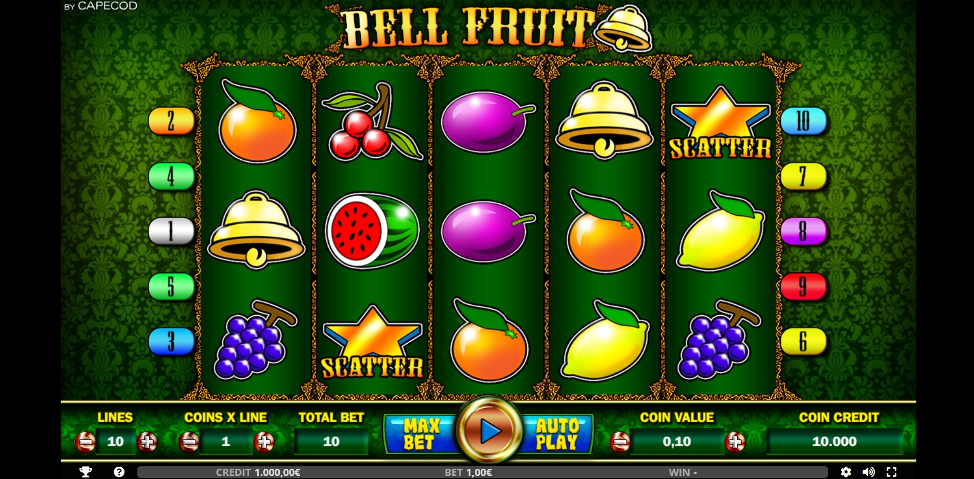 Reels in Bell Fruit Slot Game by Capecod Gaming