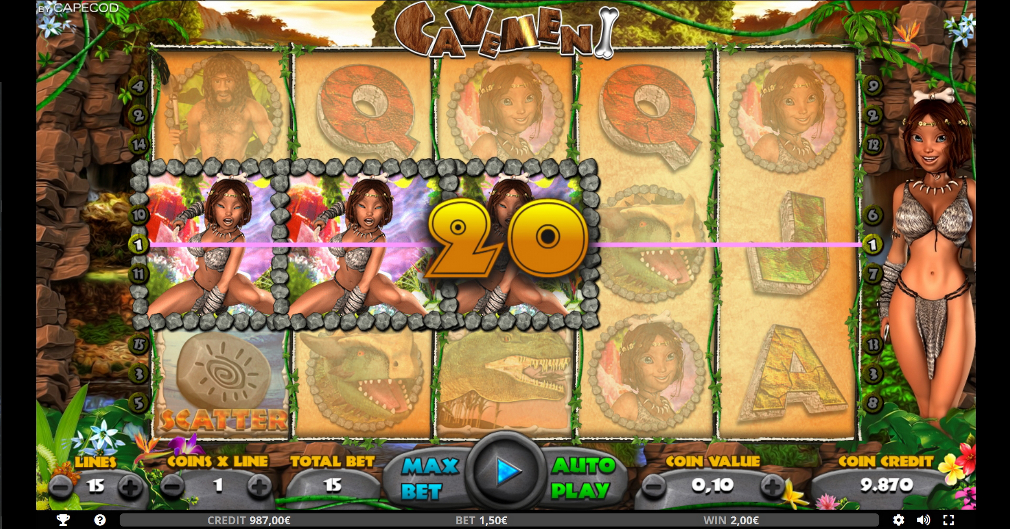 Win Money in Cavemen Free Slot Game by Capecod Gaming