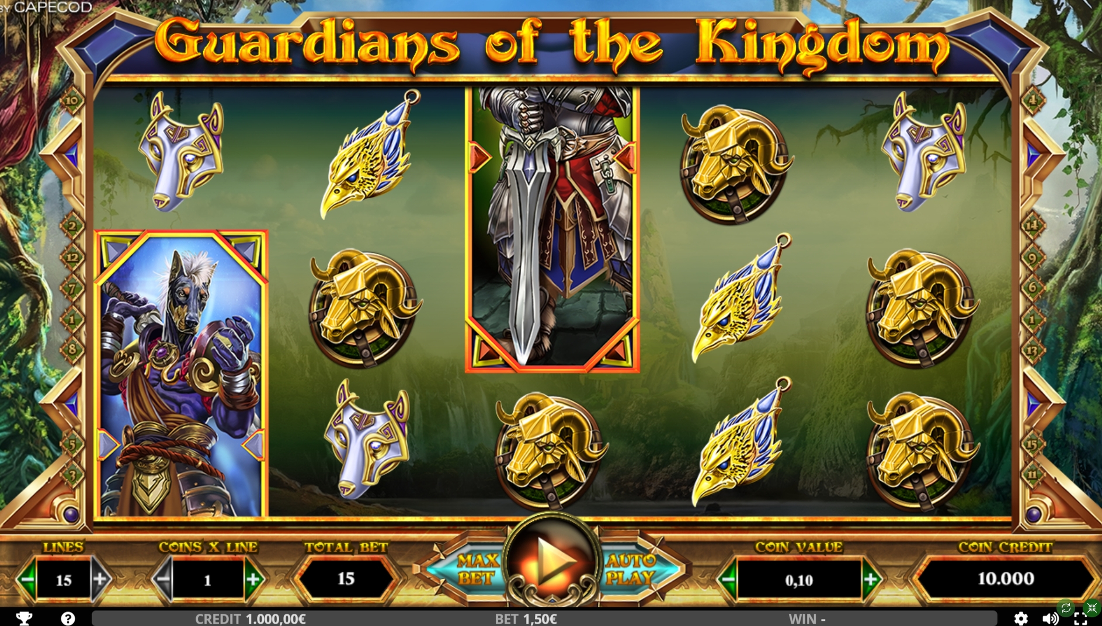 Reels in Guardians of the Kingdom Slot Game by Capecod Gaming