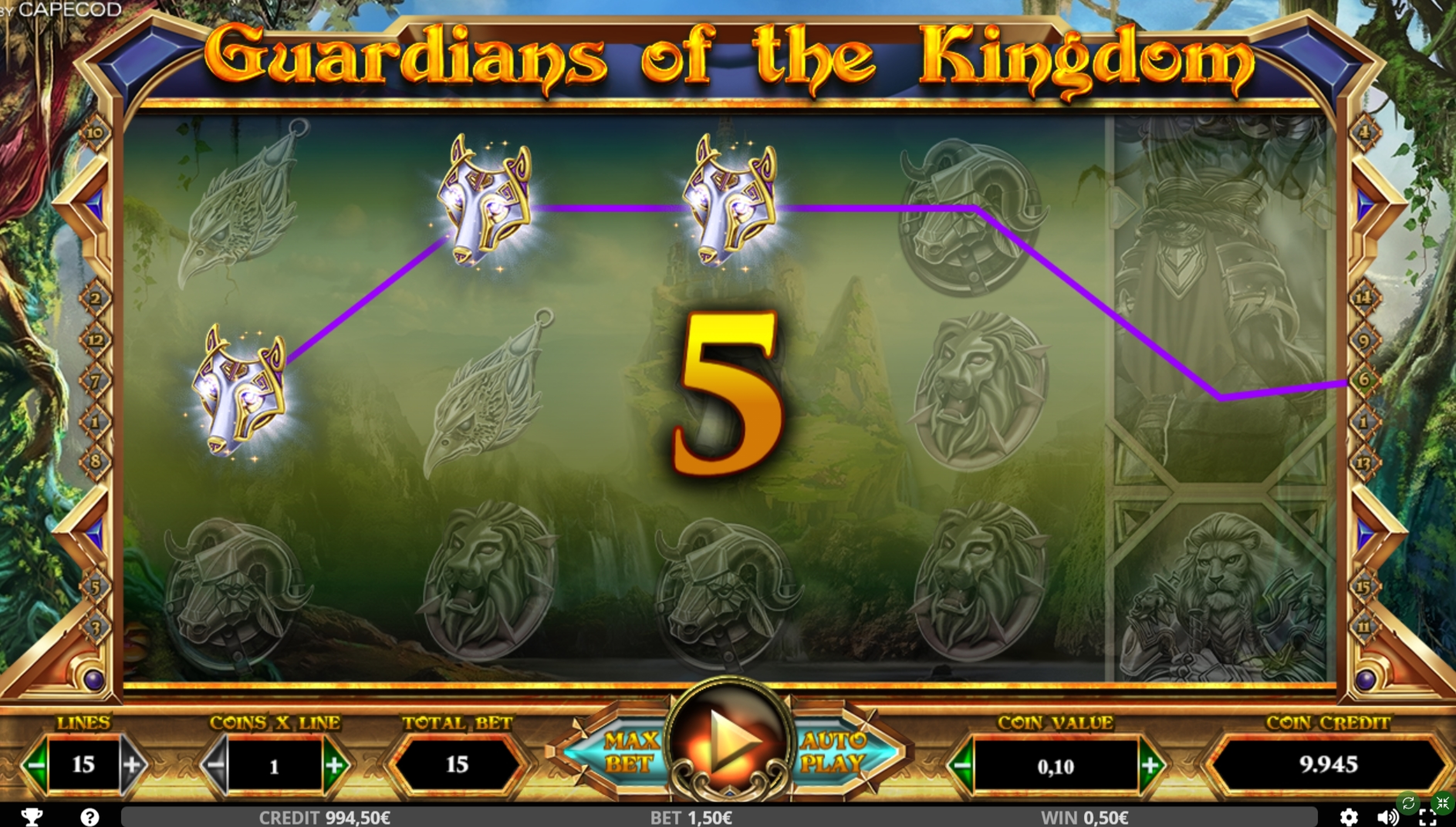 Win Money in Guardians of the Kingdom Free Slot Game by Capecod Gaming
