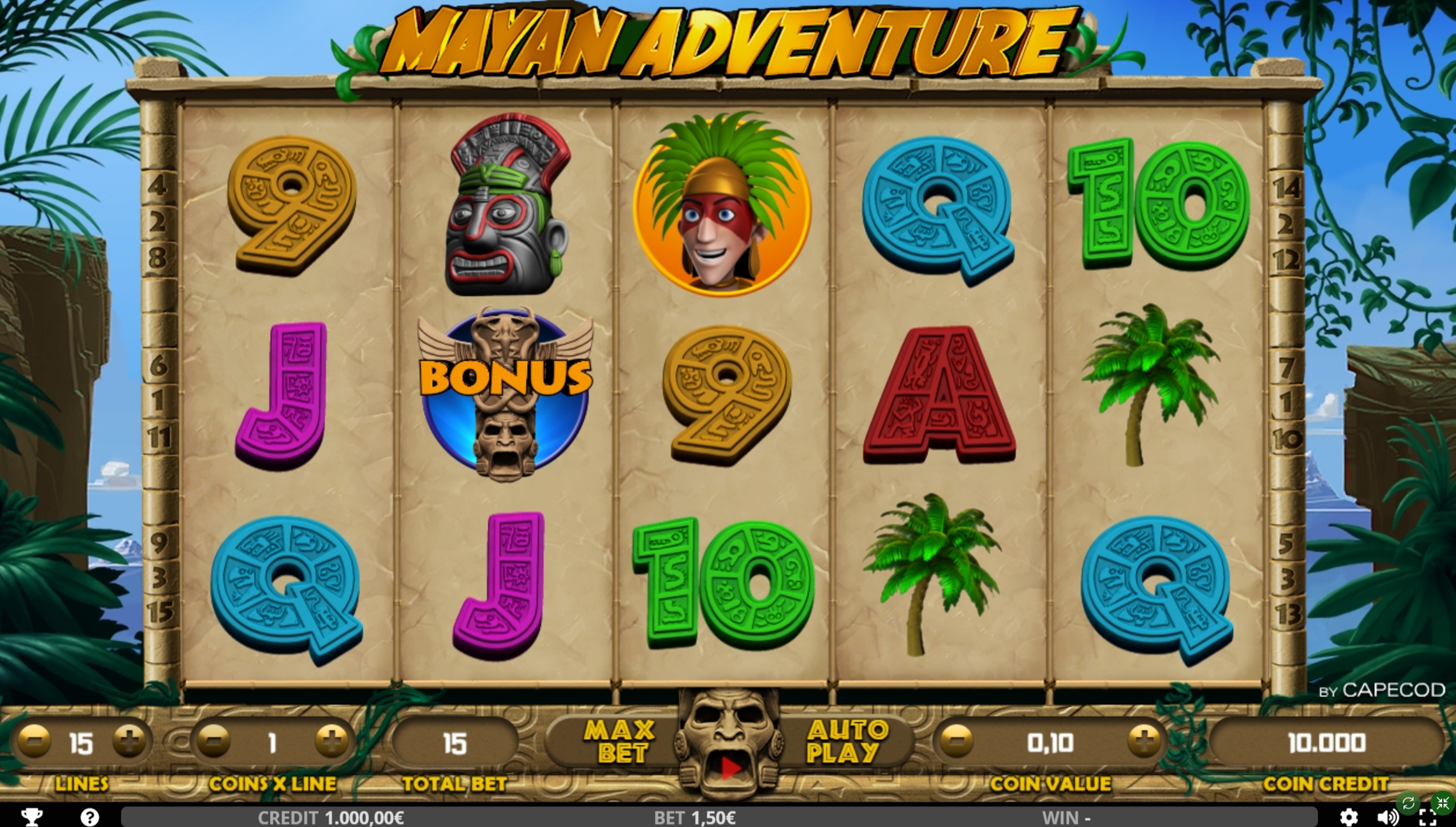 Reels in Mayan Adventure Slot Game by Capecod Gaming