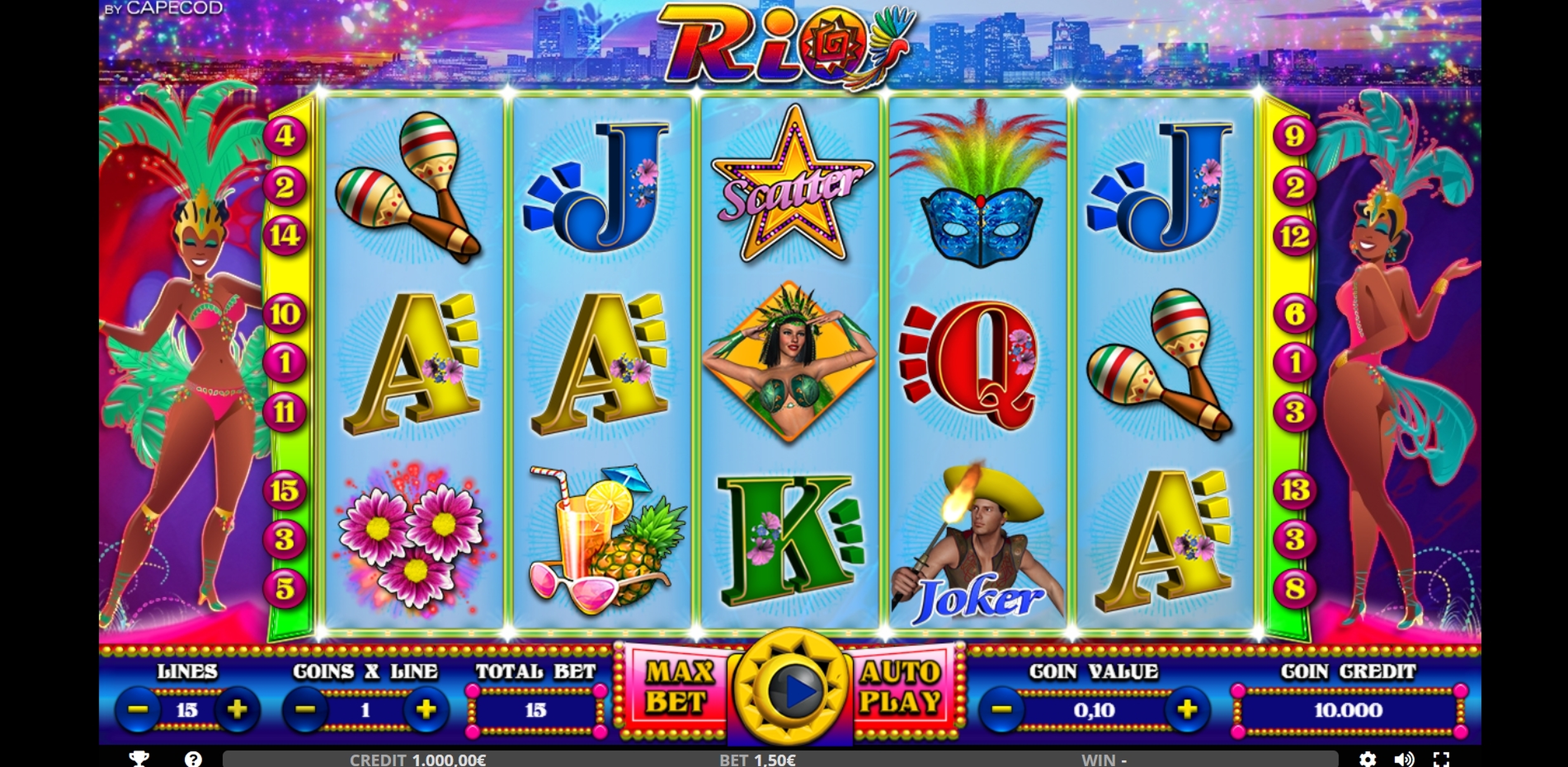 Reels in Rio Slot Game by Capecod Gaming