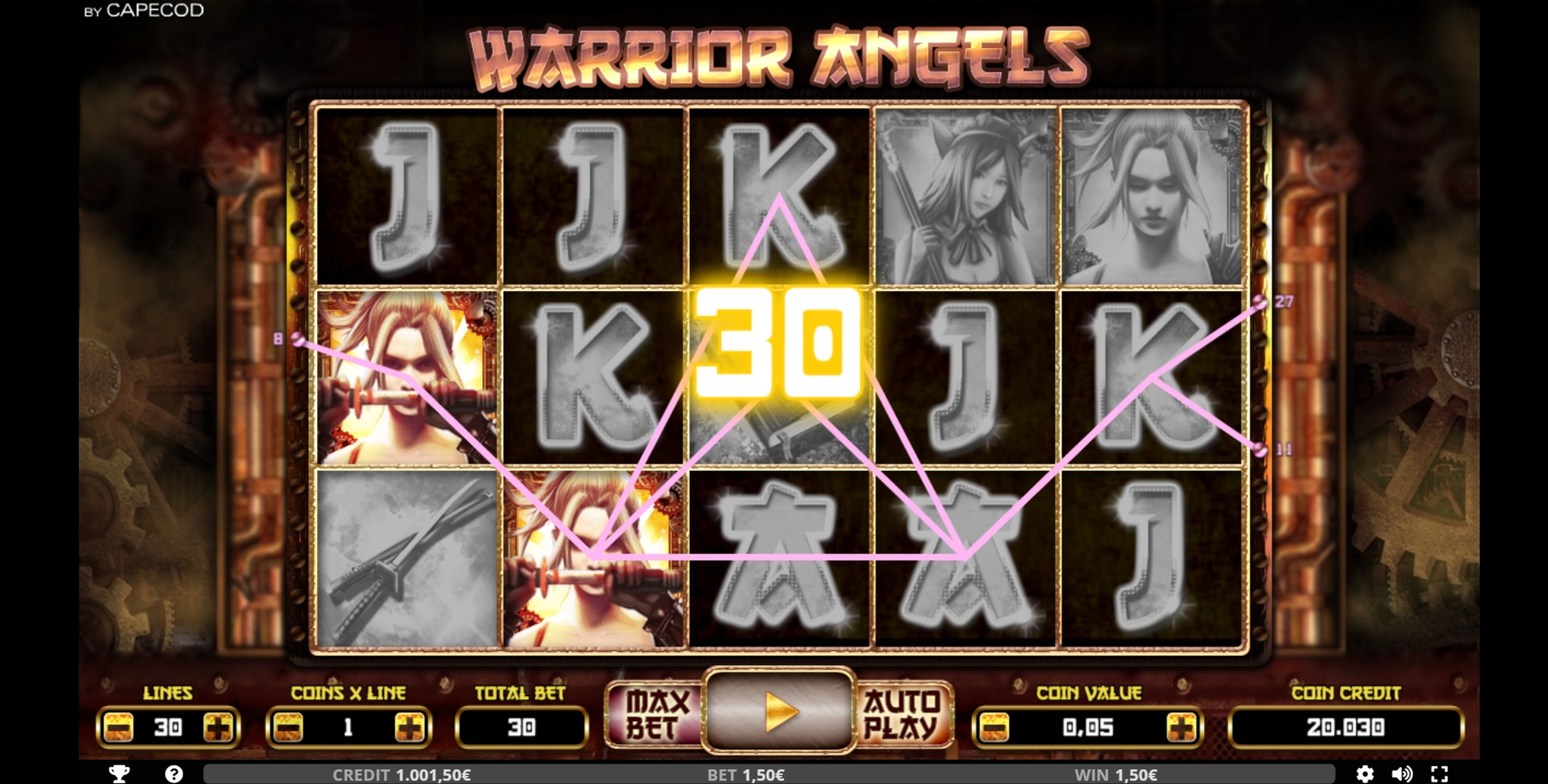 Win Money in Warrior Angels Free Slot Game by Capecod Gaming