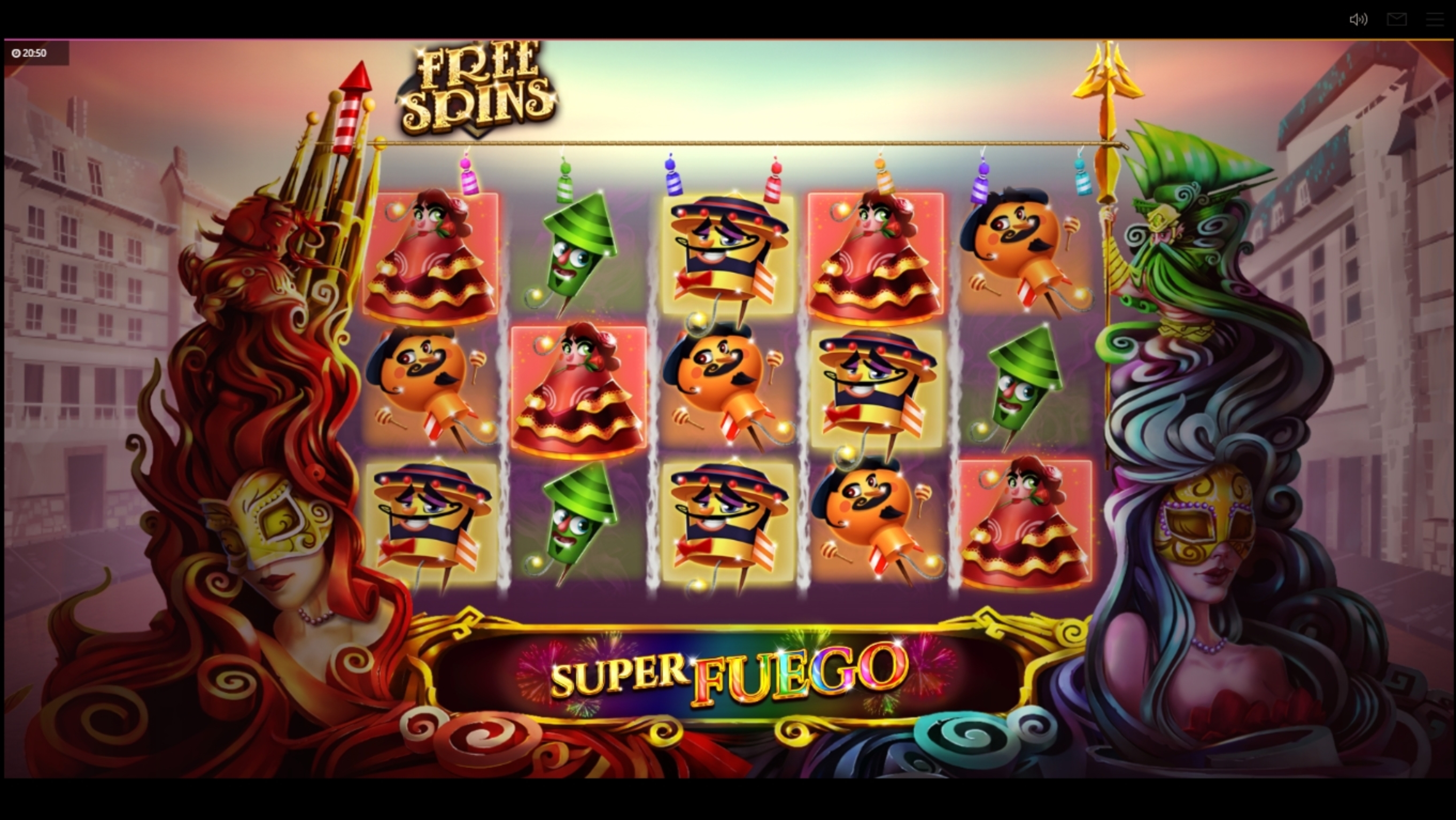 Reels in Super Fuego Slot Game by Cayetano Gaming