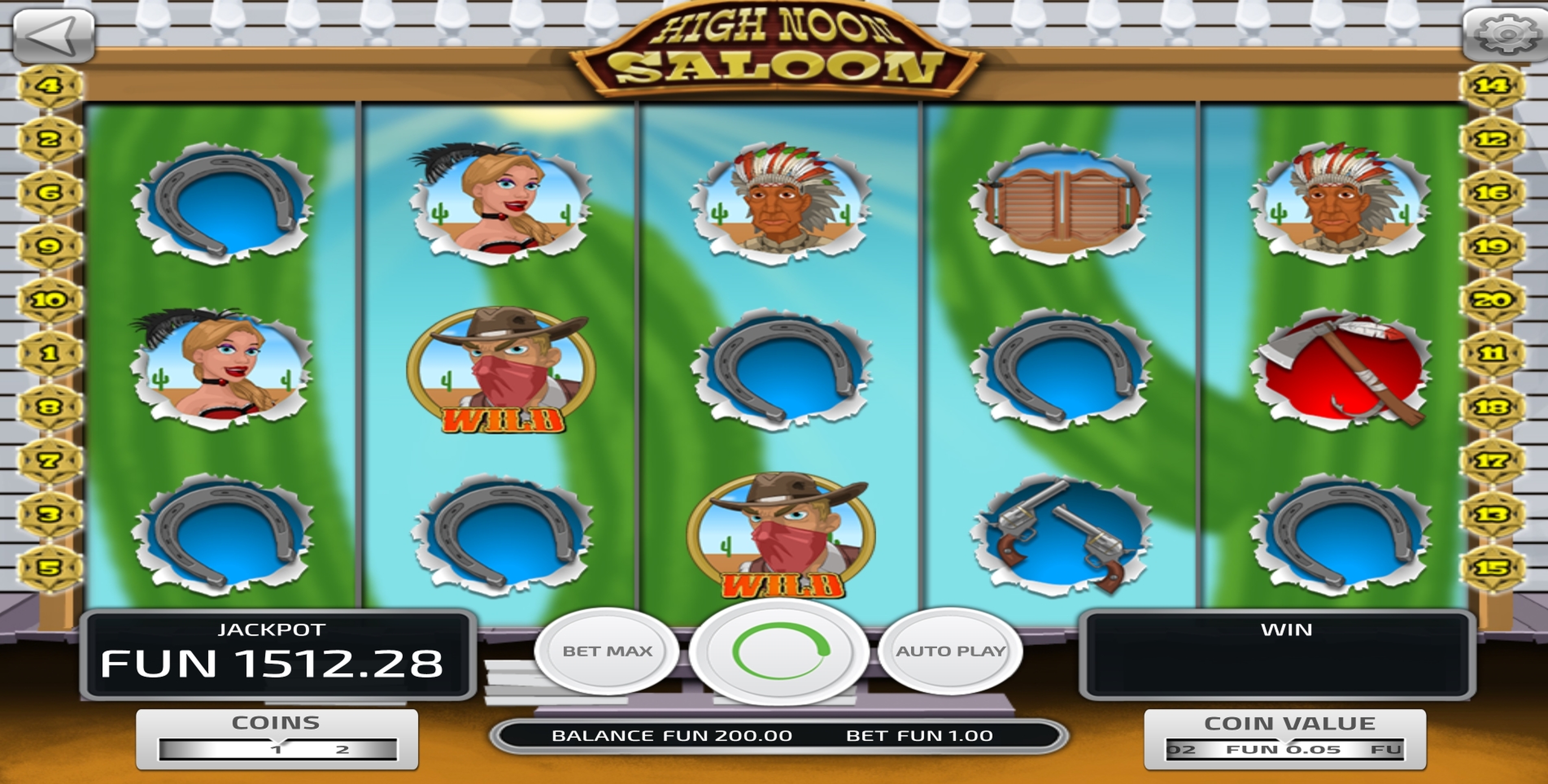 Reels in High Noon Saloon Slot Game by Concept Gaming