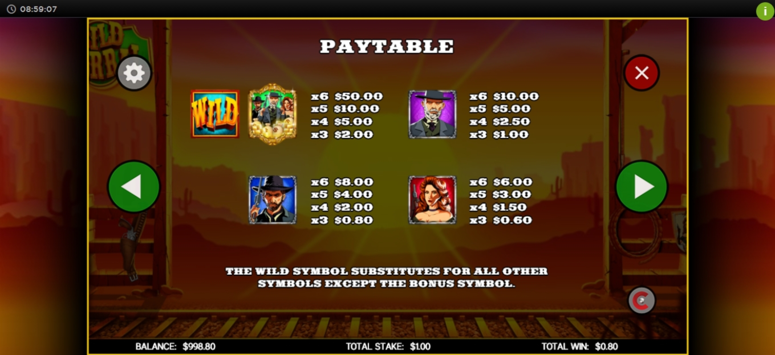 Info of Wild Corral Slot Game by CORE Gaming